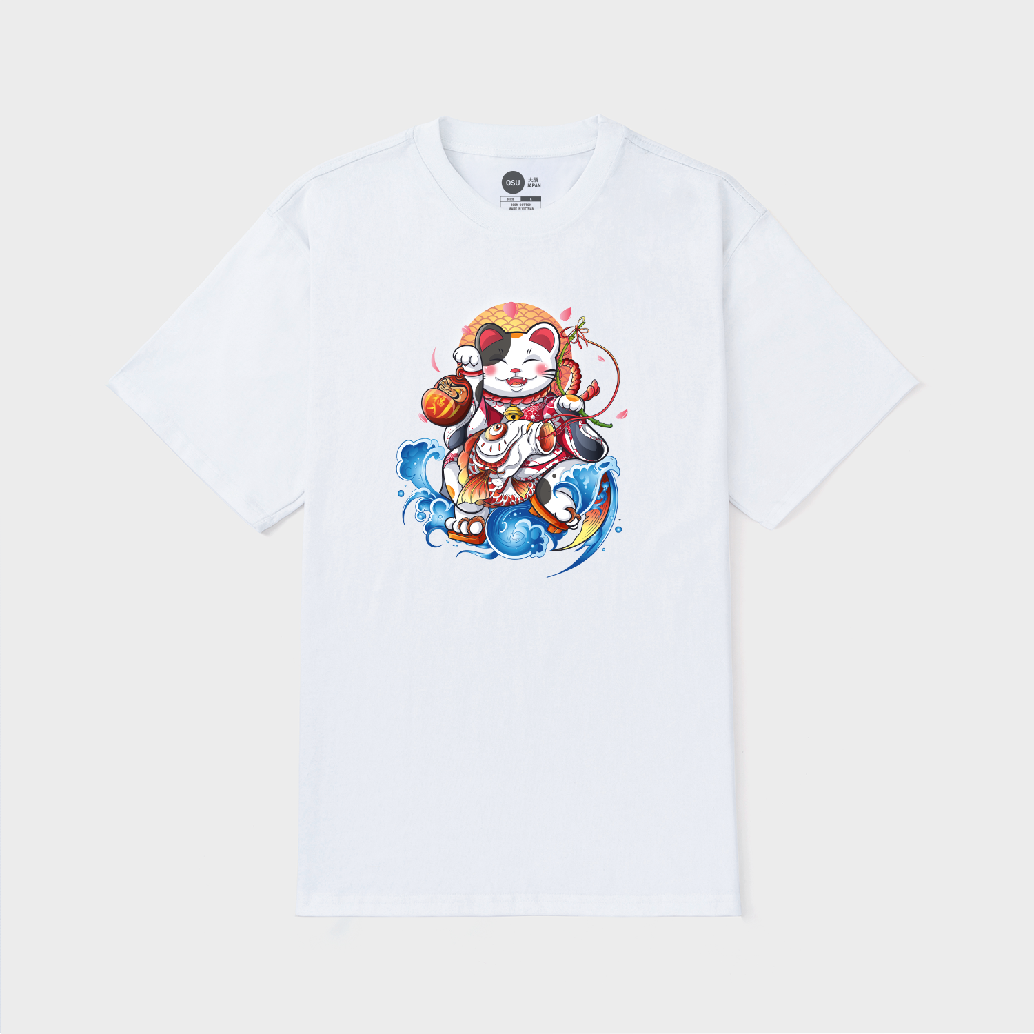 CAT MANEKI NEKO T-SHIRT / TRẮNG