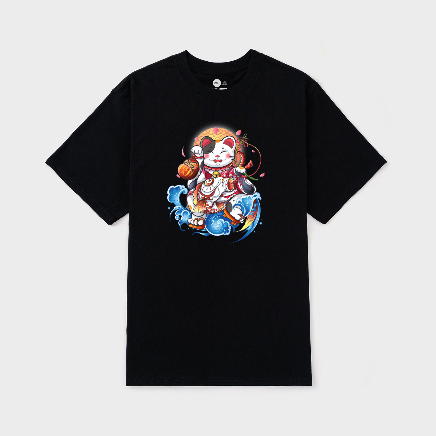 CAT MANEKI NEKO T-SHIRT / ĐEN