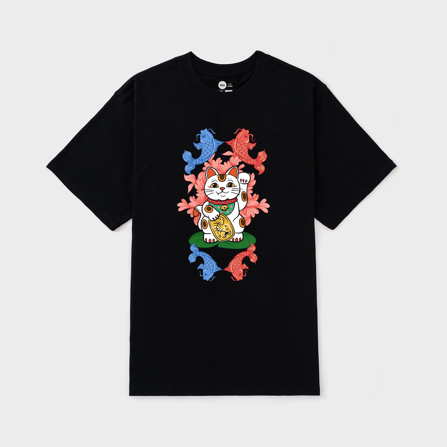 JAPANESE LUCKY CAT T-SHIRT / ĐEN