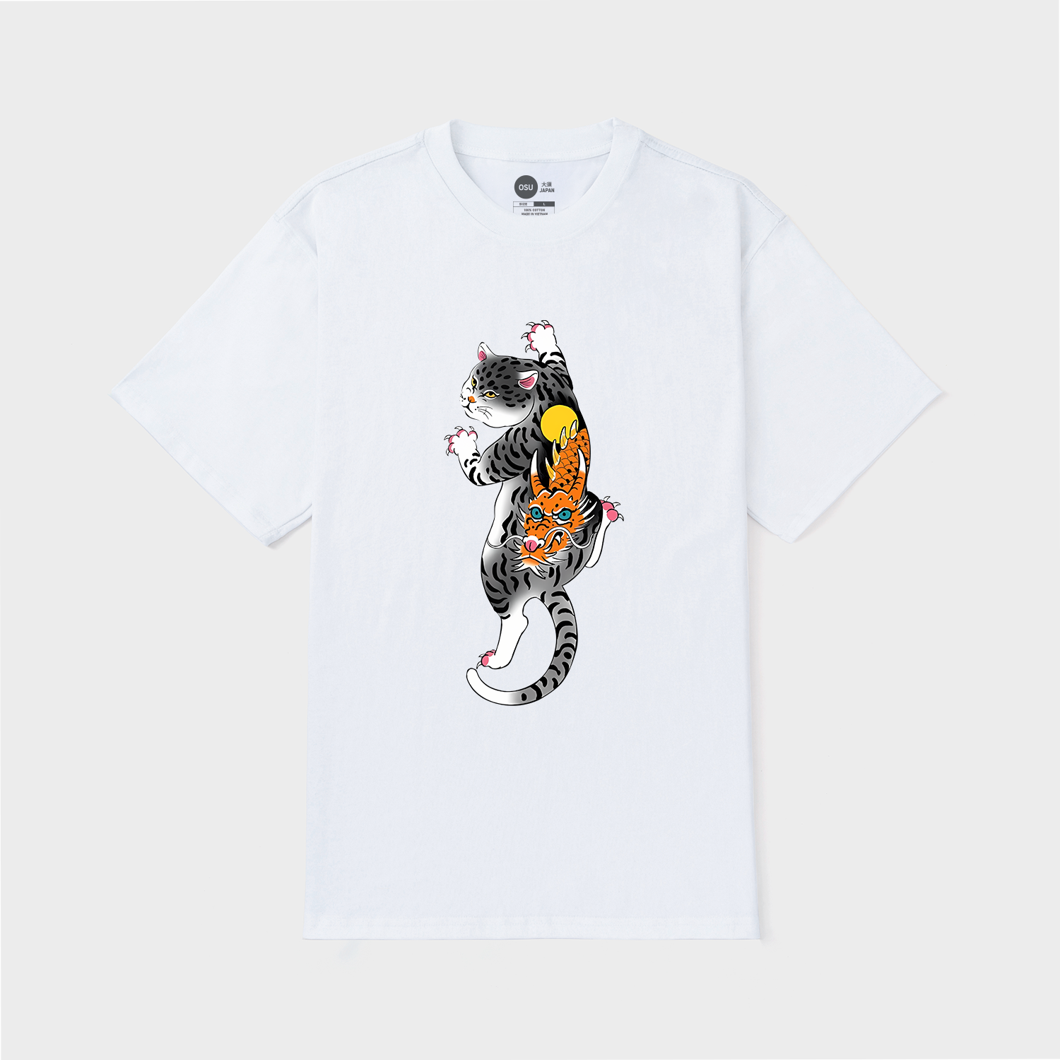 JAPAN CAT DRAGON T-SHIRT / TRẮNG