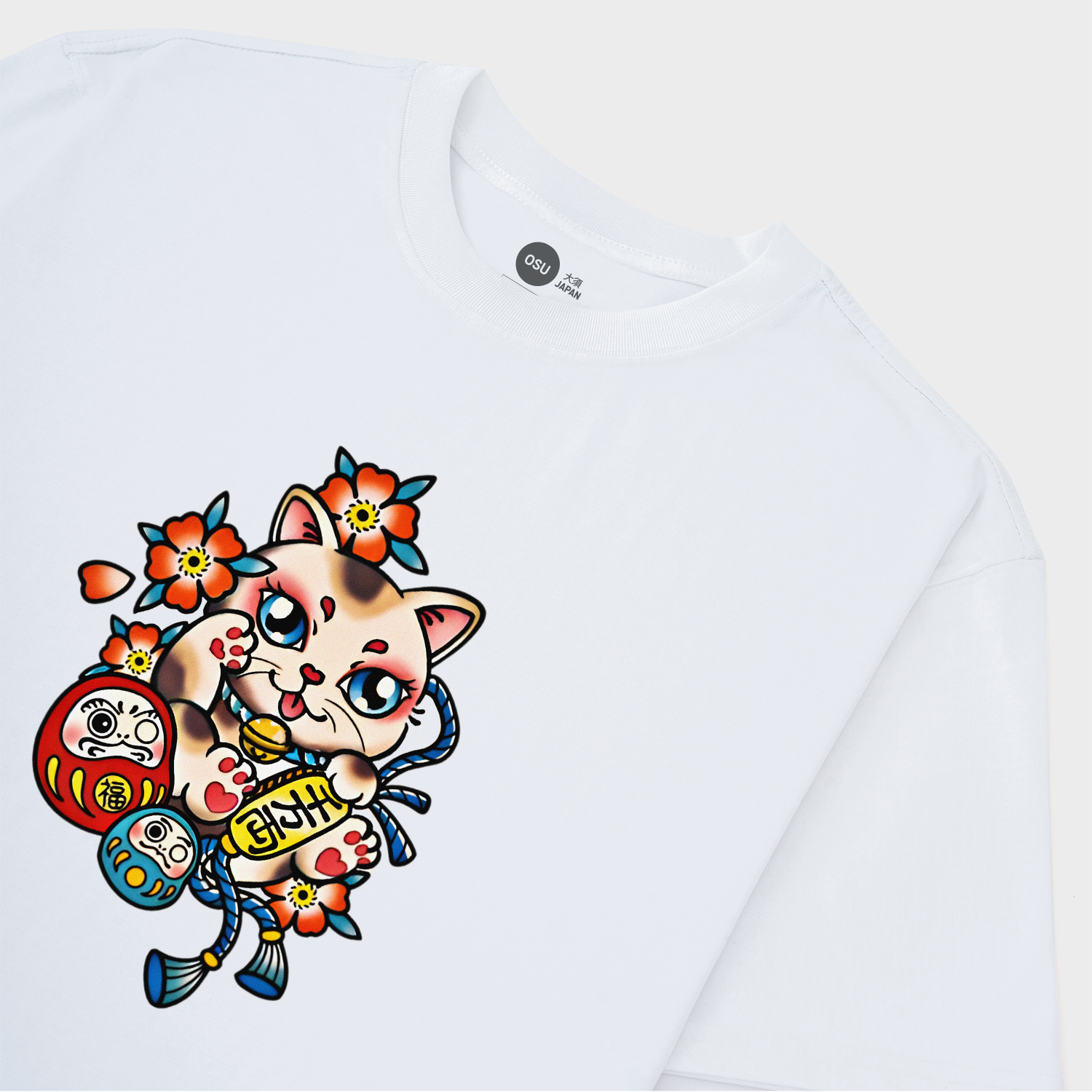 JAPANESE LUCKY CAT T-SHIRT / TRẮNG