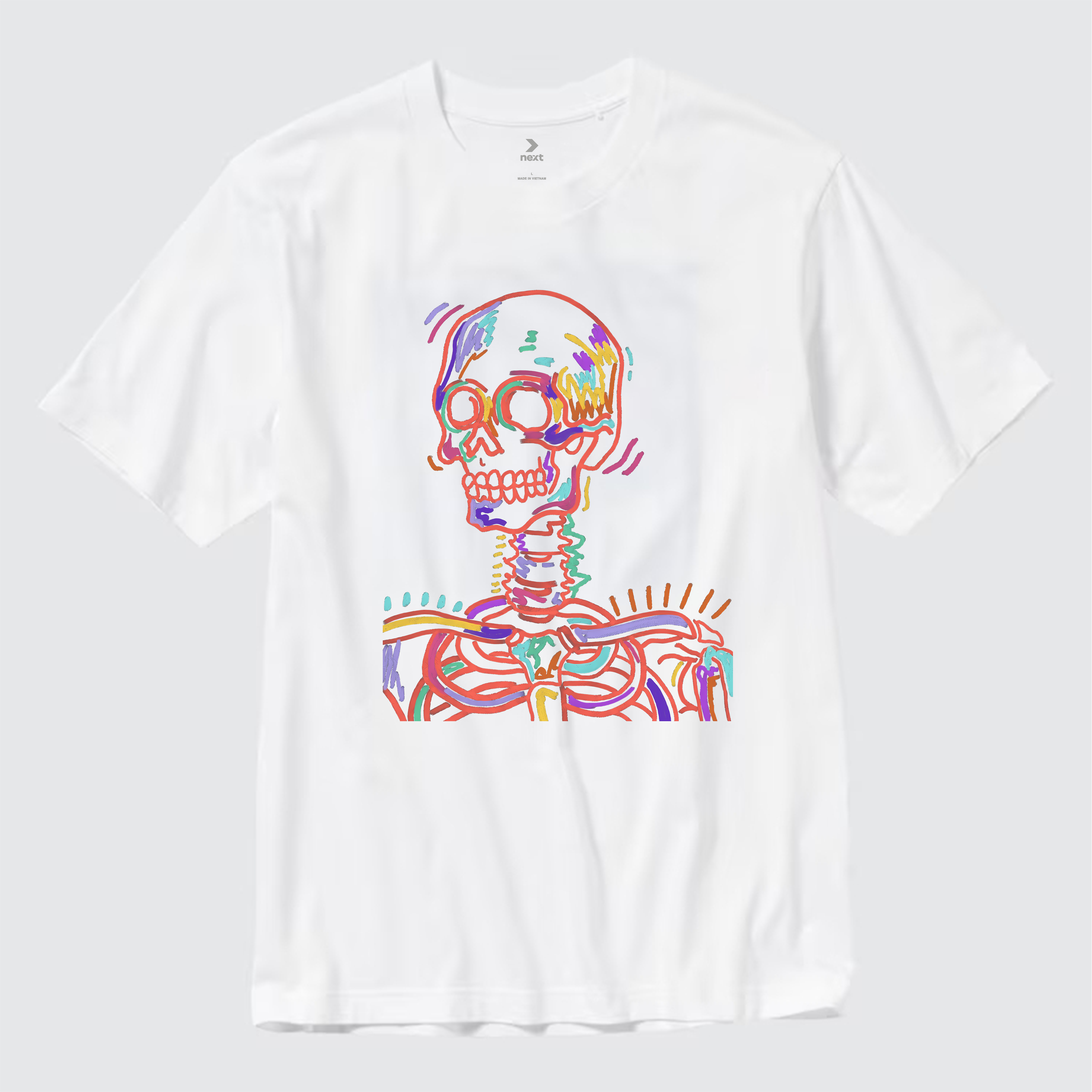 SKULL NEON T-SHIRT / TRẮNG