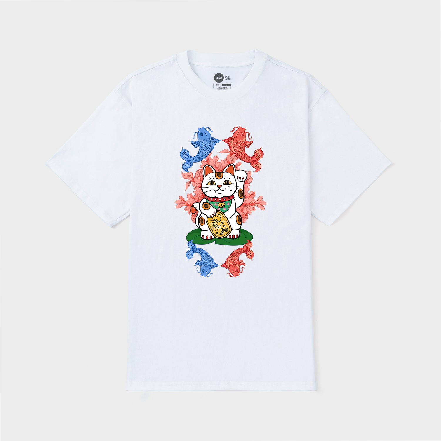 JAPANESE LUCKY CAT T-SHIRT / TRẮNG