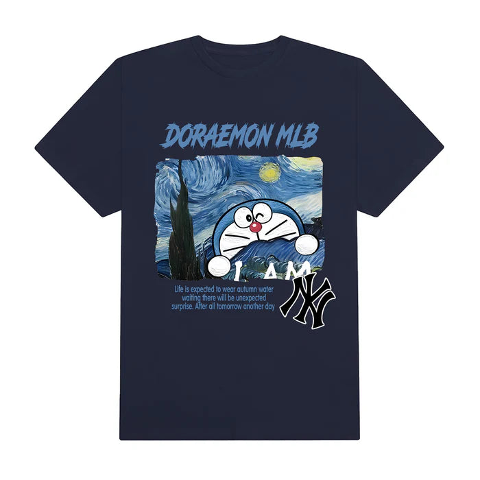 Flash Sale MLB Anime Doraemon Painting T-Shirt