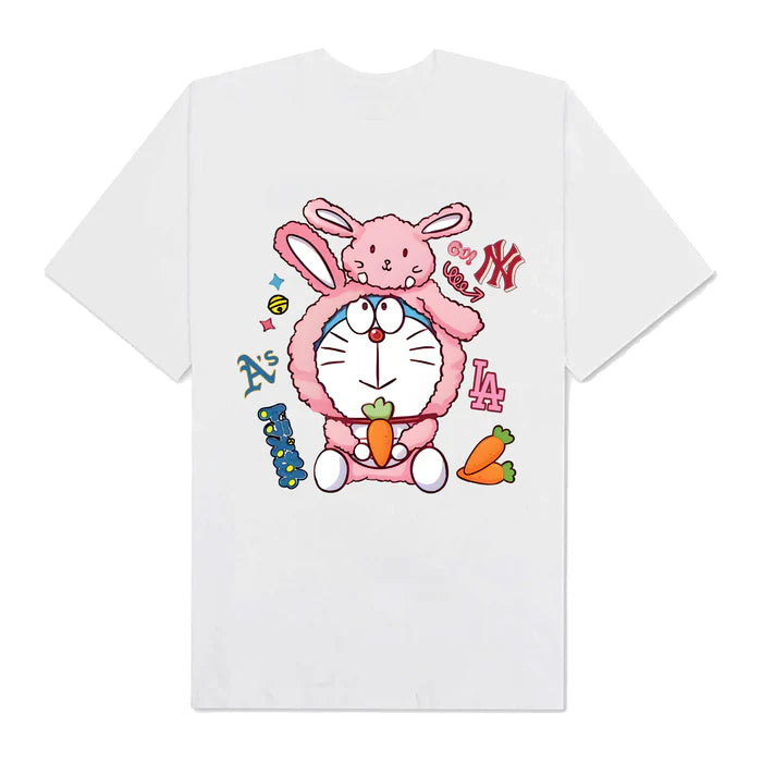 Flash Sale MLB Anime Cute Doraemon With Bunny T-Shirt