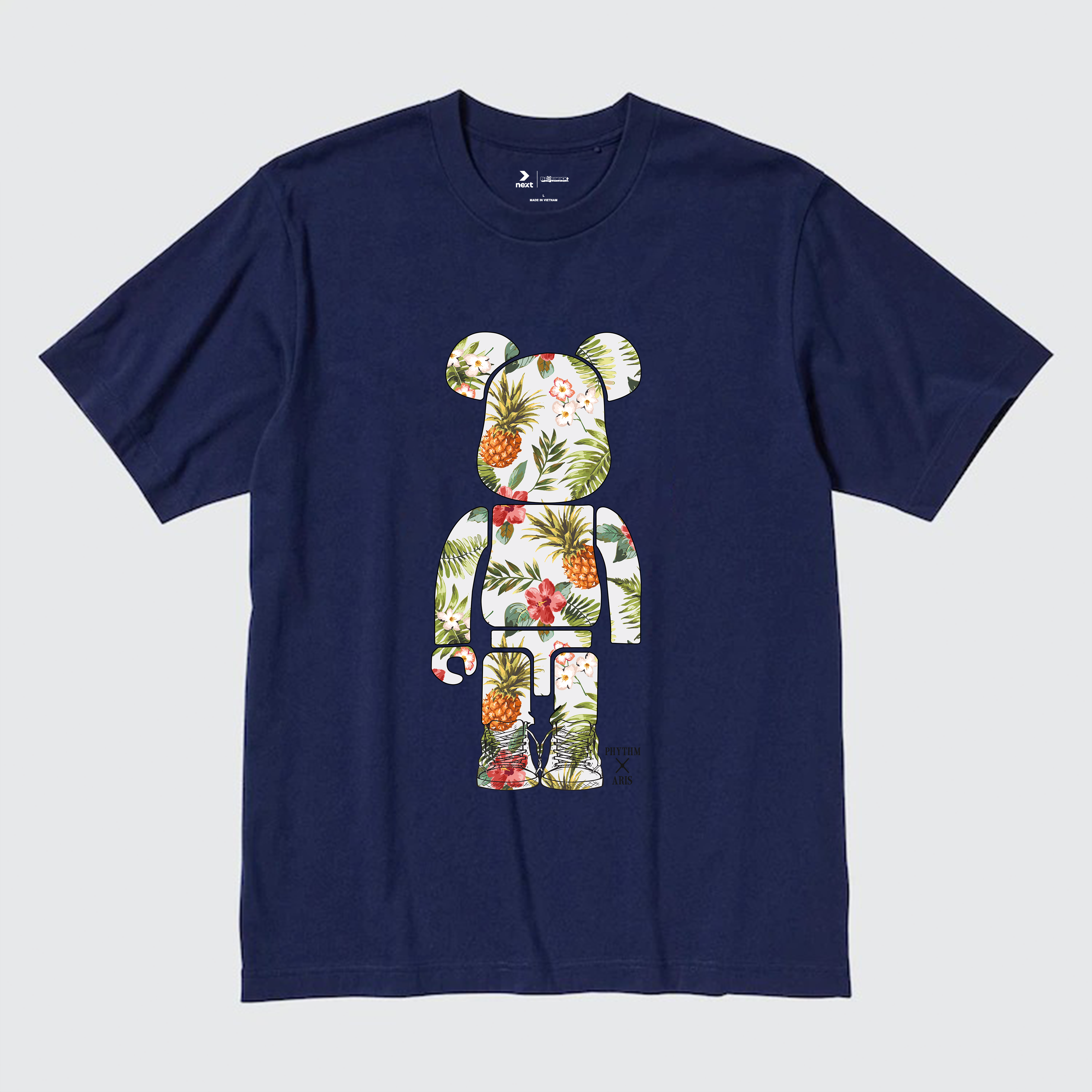 RHYTHM ARTS BEAR BRICK T-SHIRT / NAVY