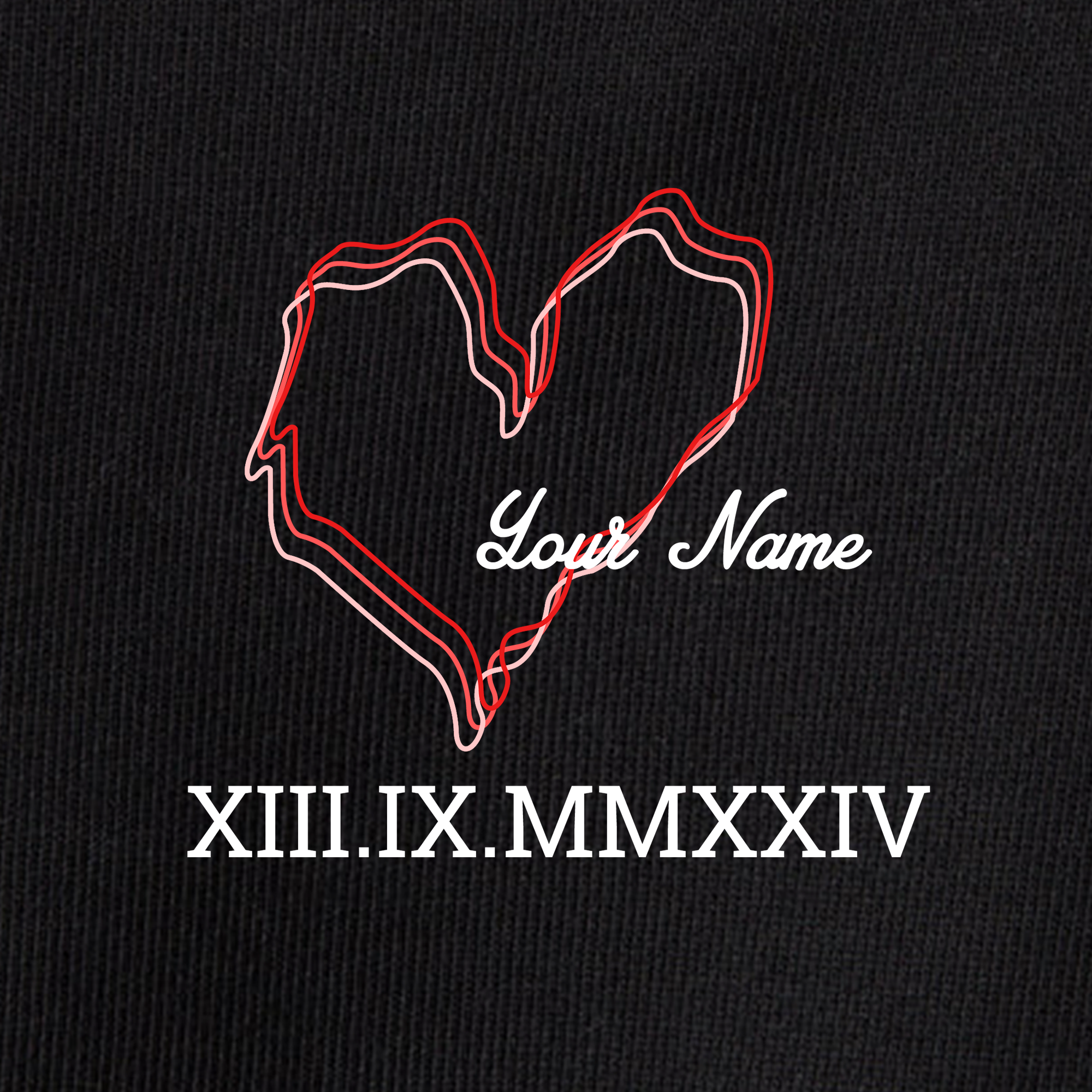 Custom Couple Heart And Number Hoodie