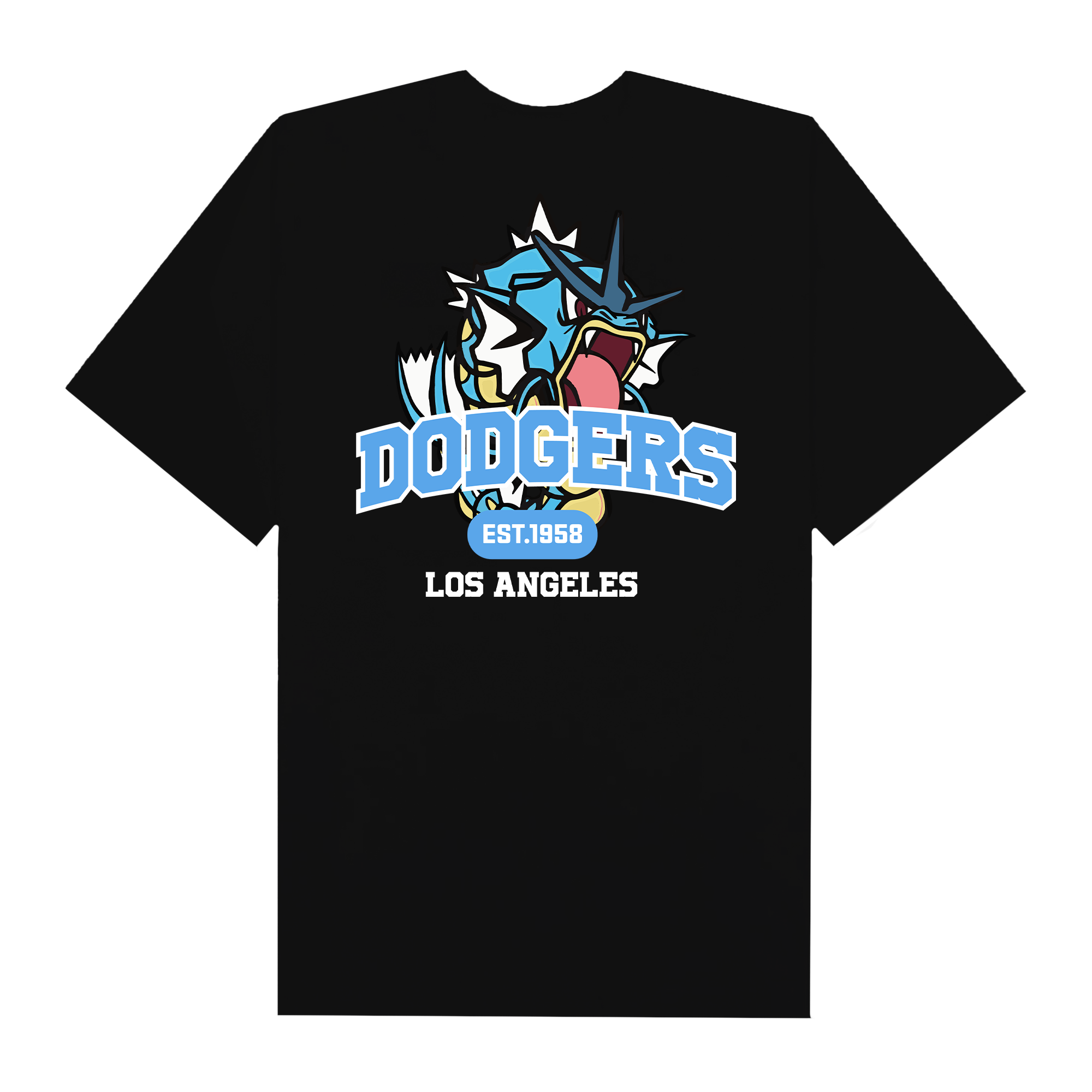 MLB Anime Pokemon Gyarados Dodgers T-Shirt