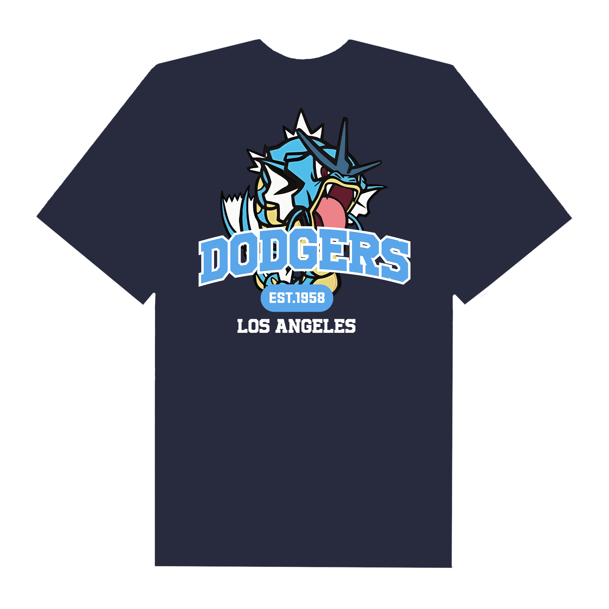 MLB Anime Pokemon Gyarados Dodgers T-Shirt