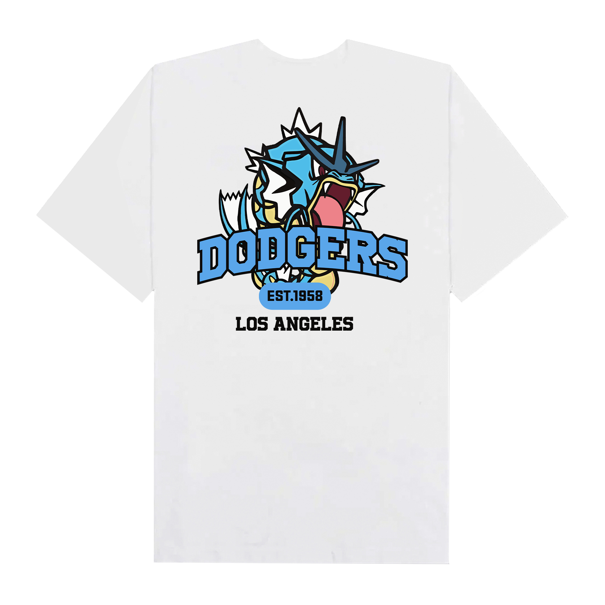 MLB Anime Pokemon Gyarados Dodgers T-Shirt