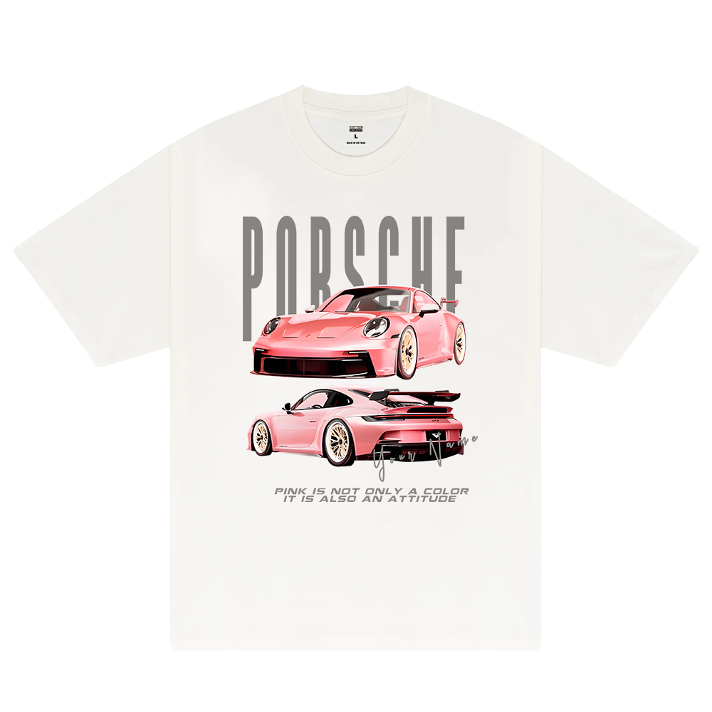 Custom Car Porsche Pink Is Also An Attitude T-Shirt