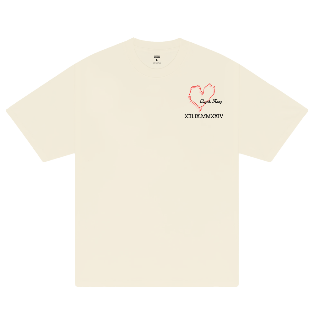 Custom Couple Heart And Number T-Shirt