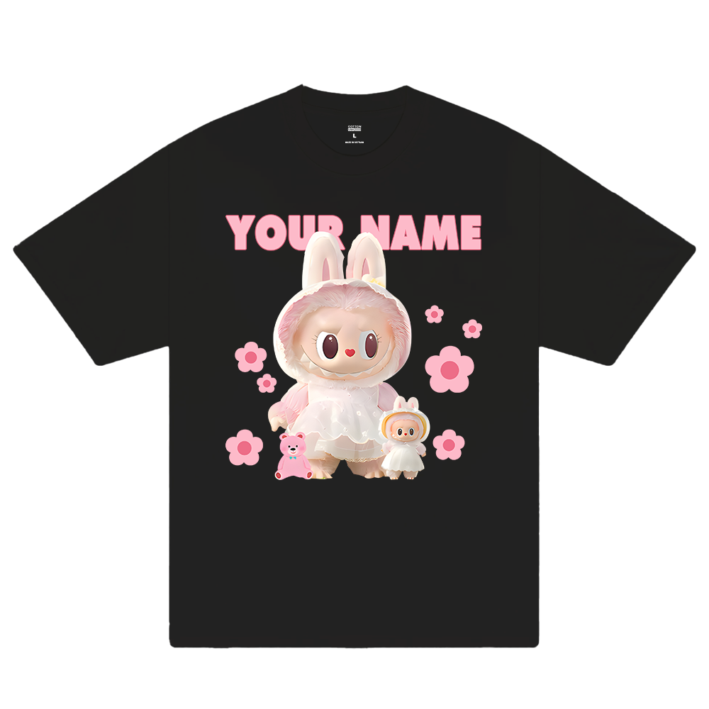 Custom Couple Labubu Flower T-Shirt