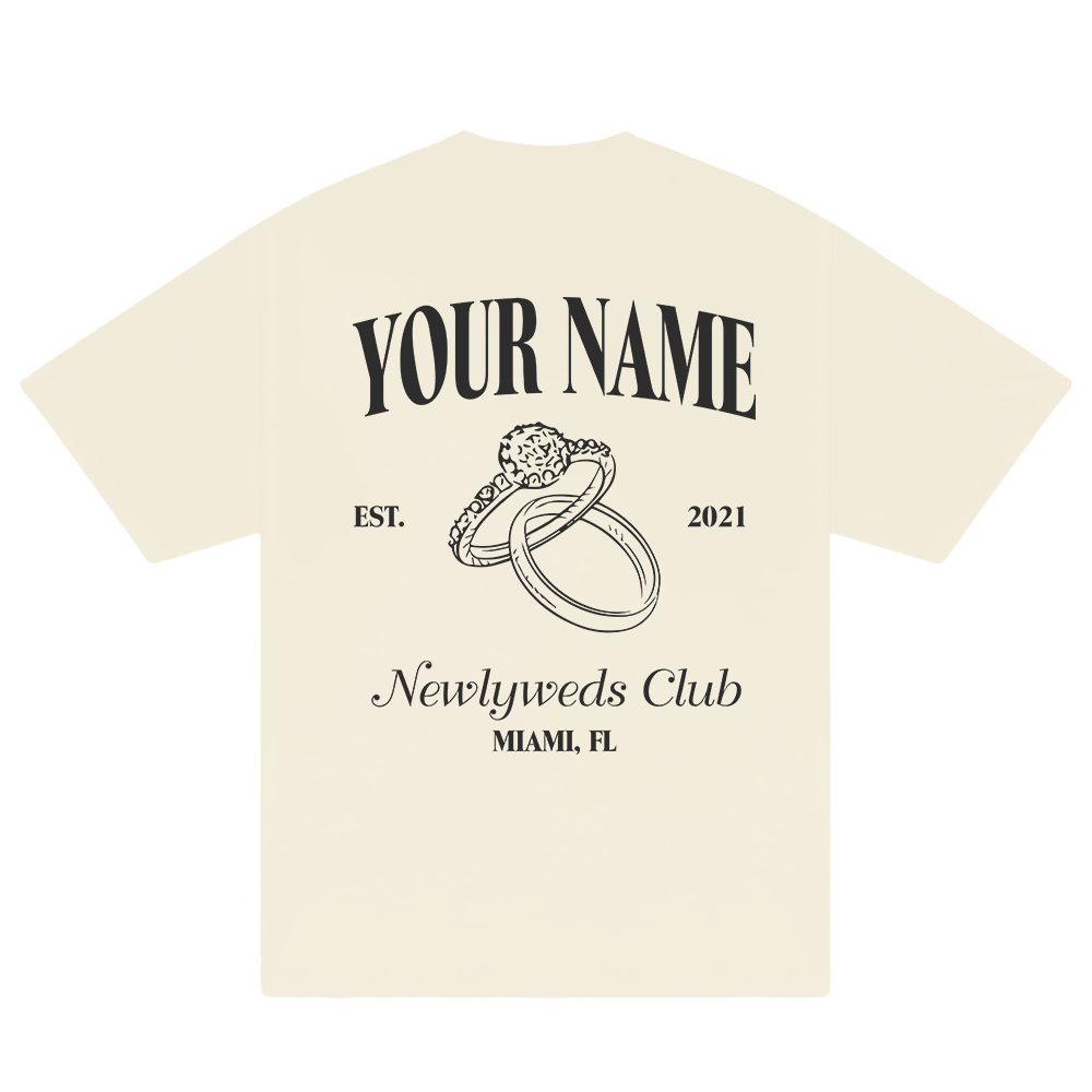 Custom Couple Newlyweds Club T-Shirt