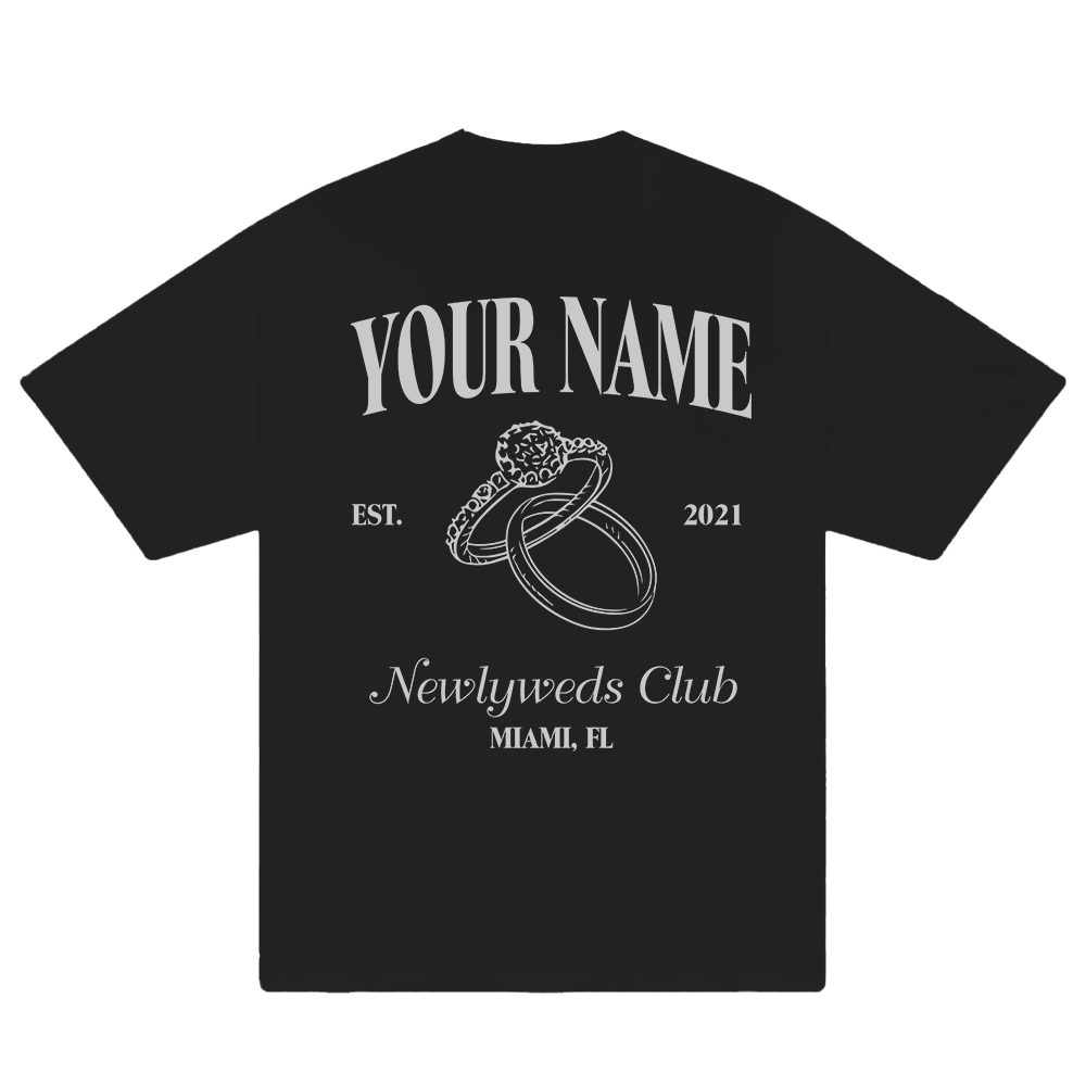 Custom Couple Newlyweds Club T-Shirt