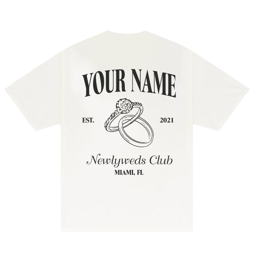 Custom Couple Newlyweds Club T-Shirt