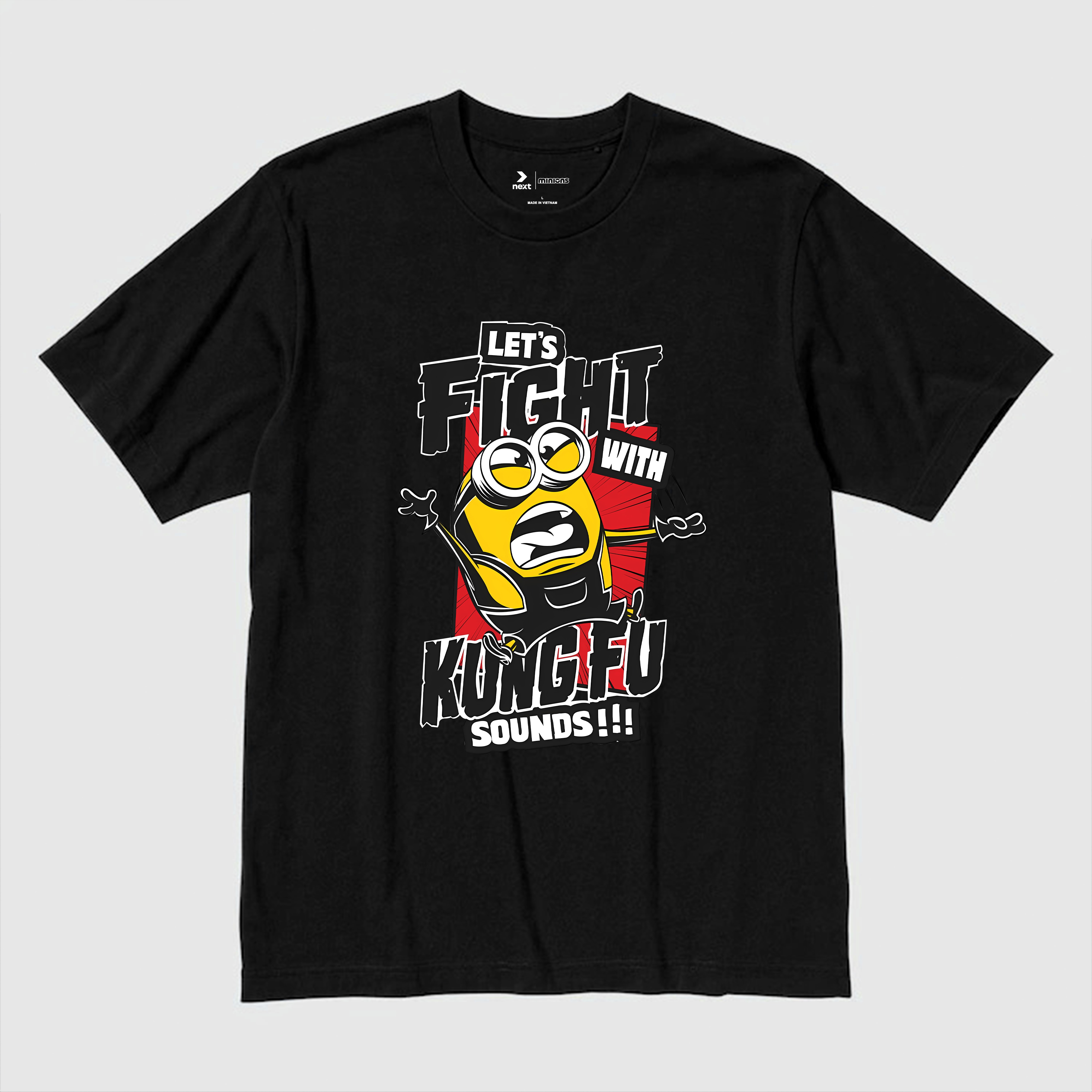 MINIONS FIGH WITH KUNG-FU SOUNDS T-SHIRT / ĐEN