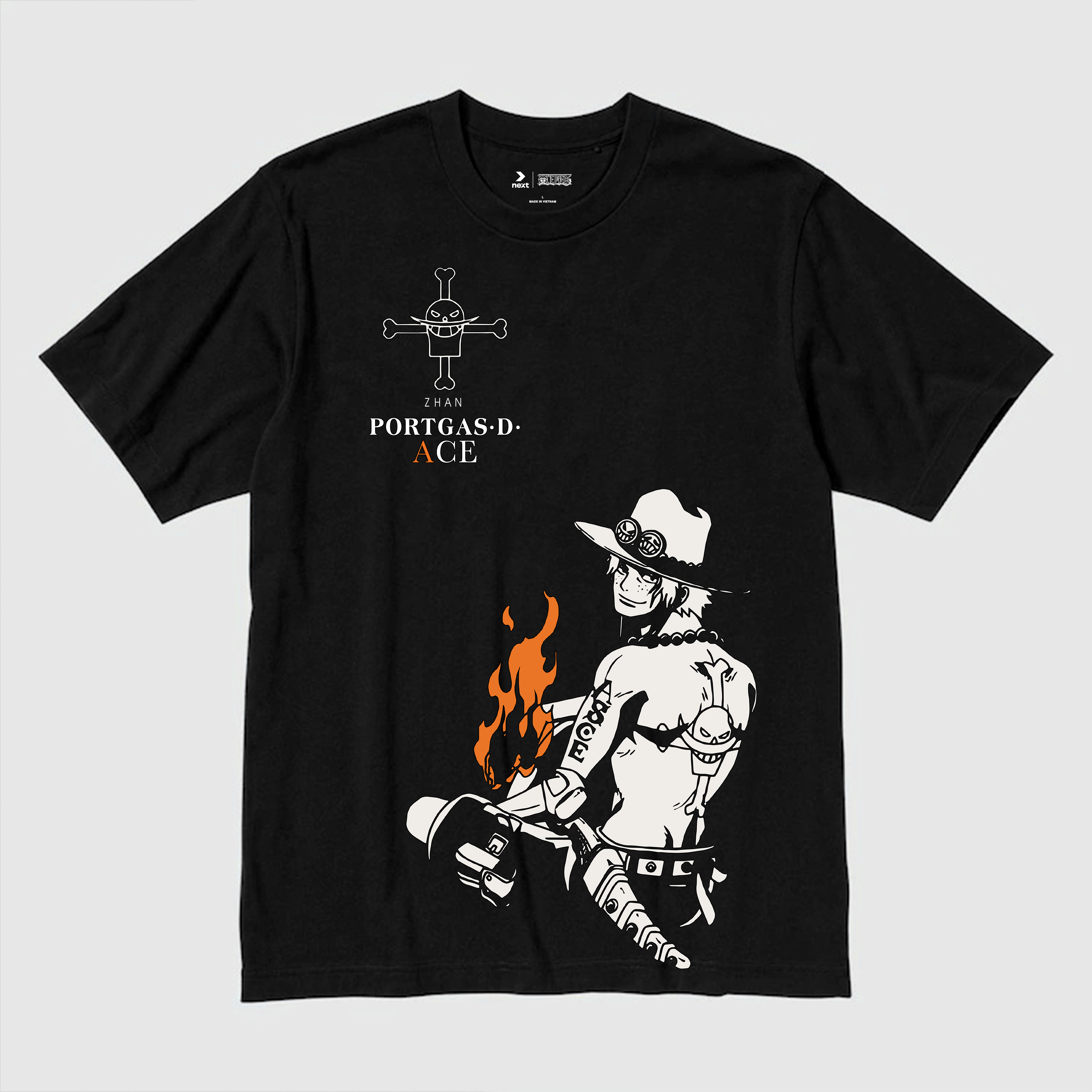 ONE PIECE PORTGAS D. ACE ONE PIECE T-SHIRT / ĐEN