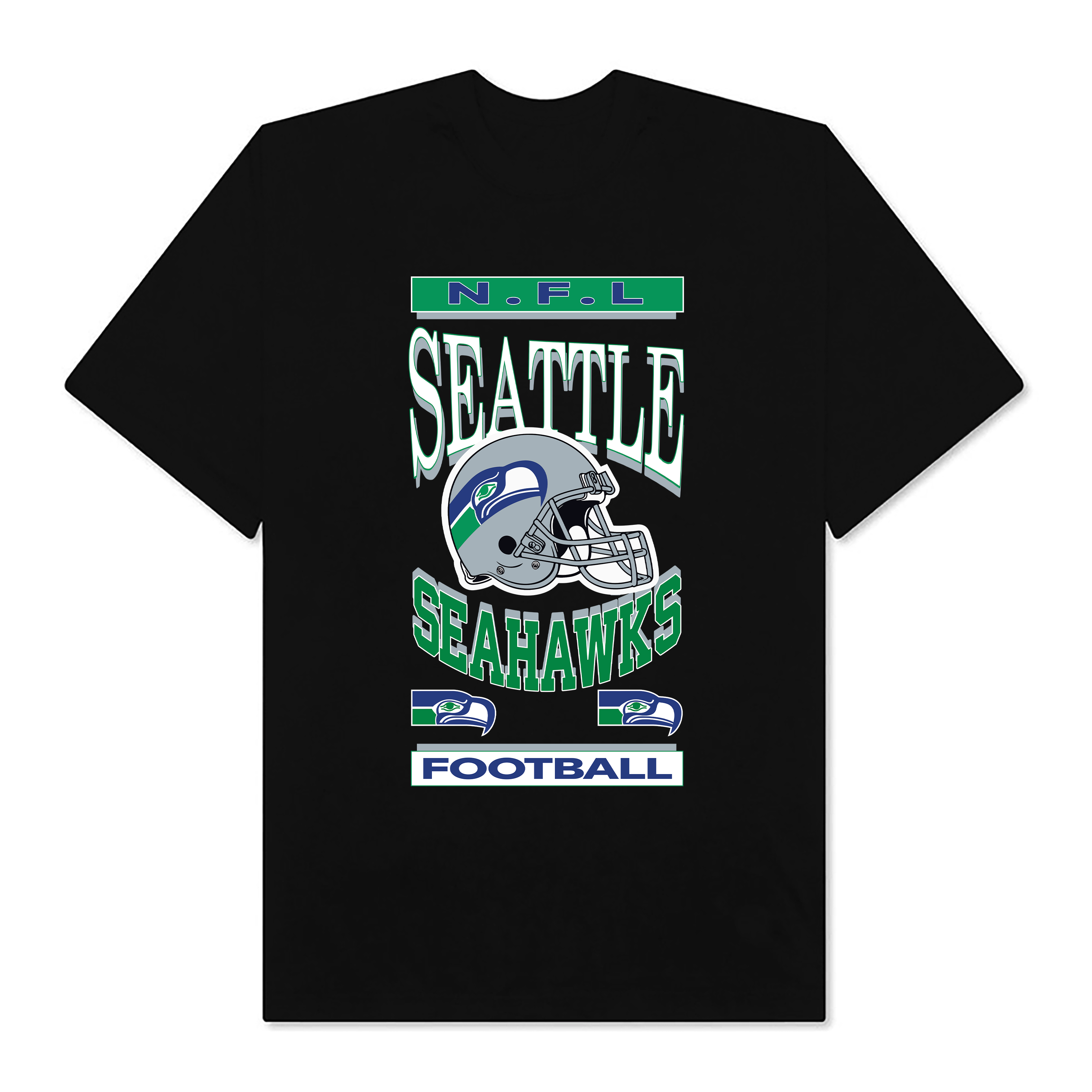 NFL Seahawks Helmet Flea Market Crew T-Shirt