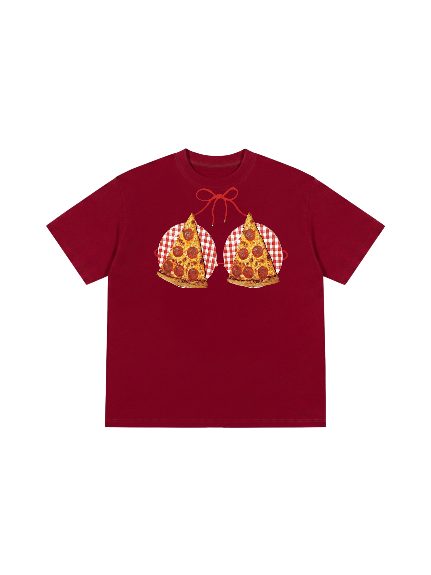 Áo Thun Relaxed Fit Yummy Mood Pizza Bikini