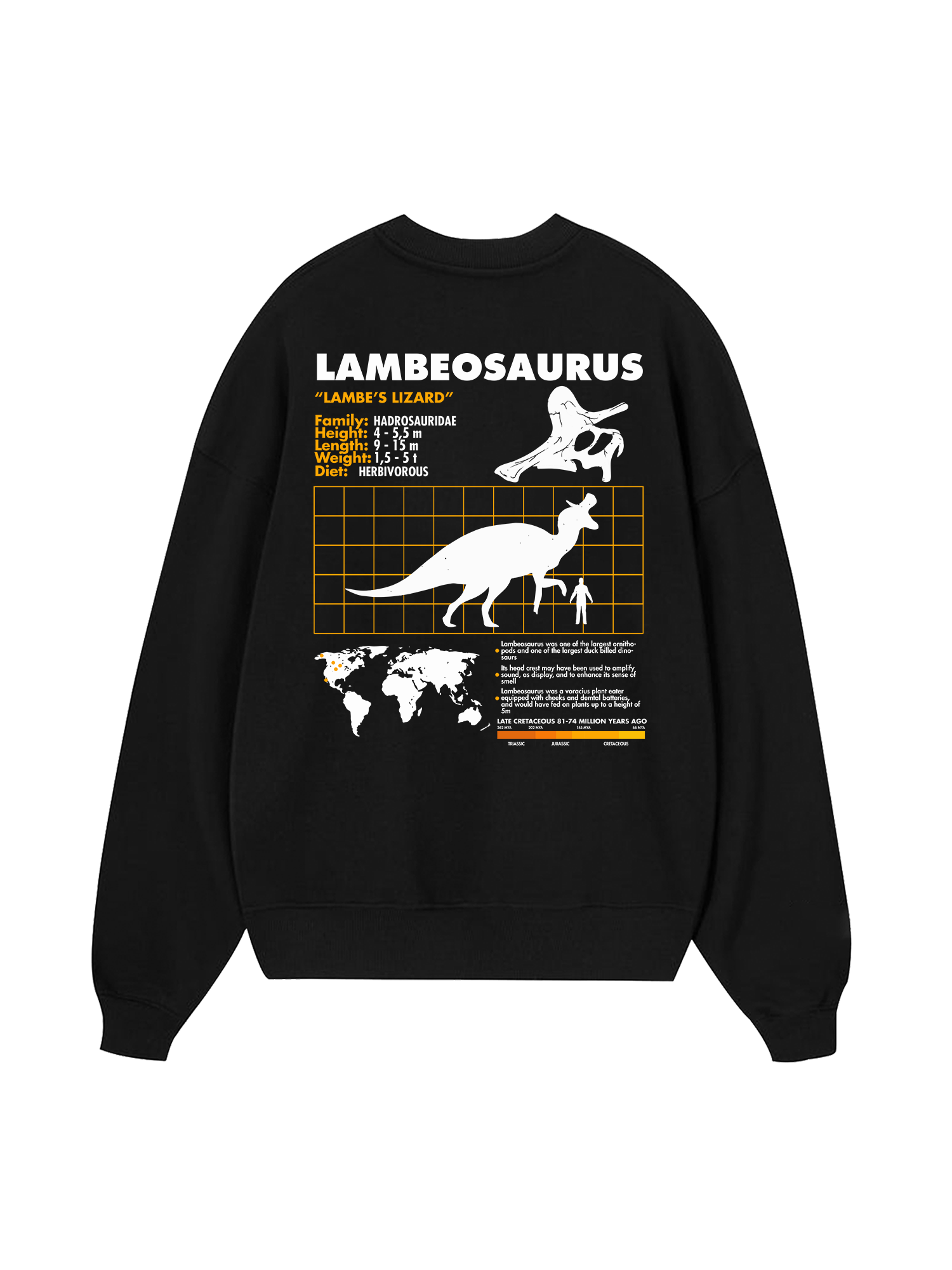 Wild Life Analysis Table Lambeosaurus Sweater