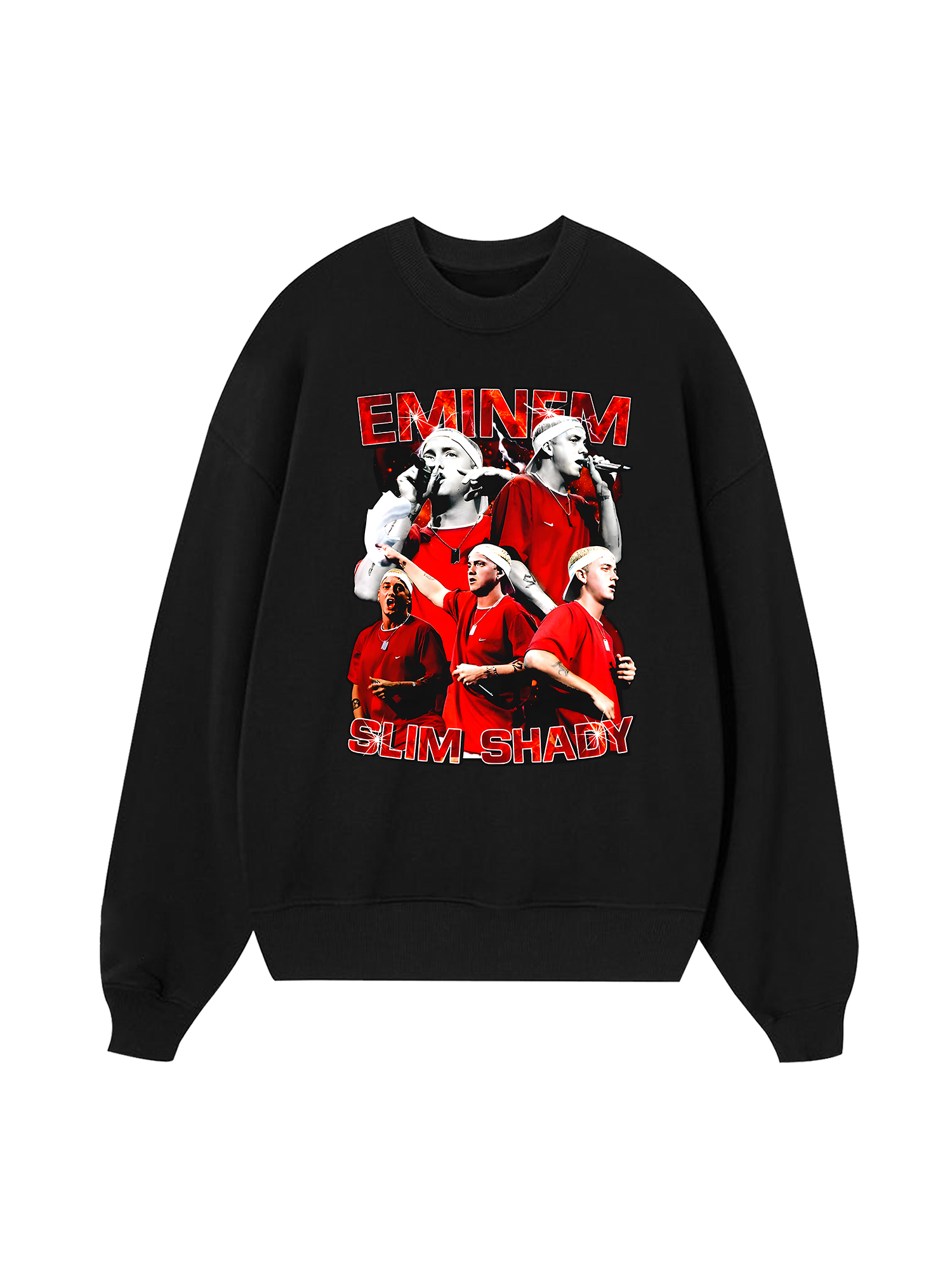 Rapper Eminem Red Flames Sweater