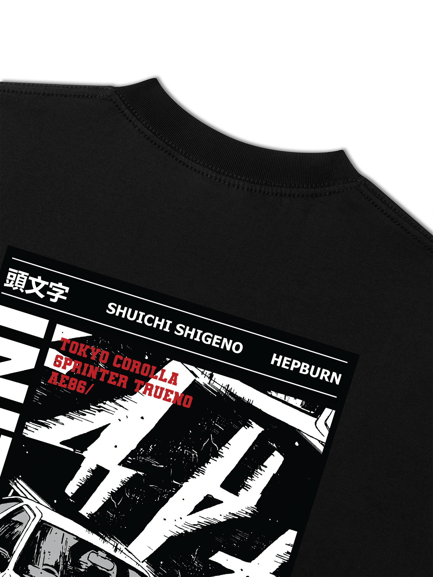Áo Thun Relaxed Fit JDM Car Initial D Manga Panel