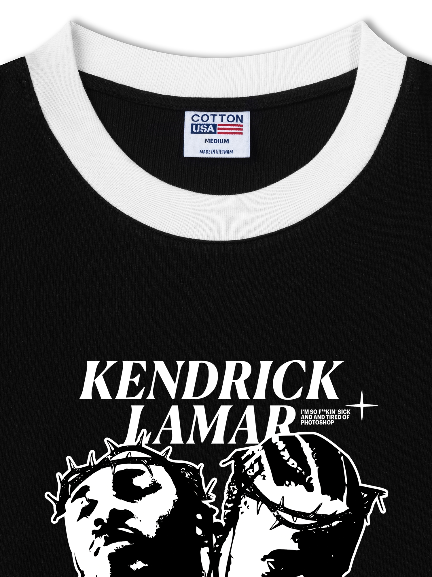 Áo Thun Ringer Relaxed Fit Rapper Kendrick Lamar Damn