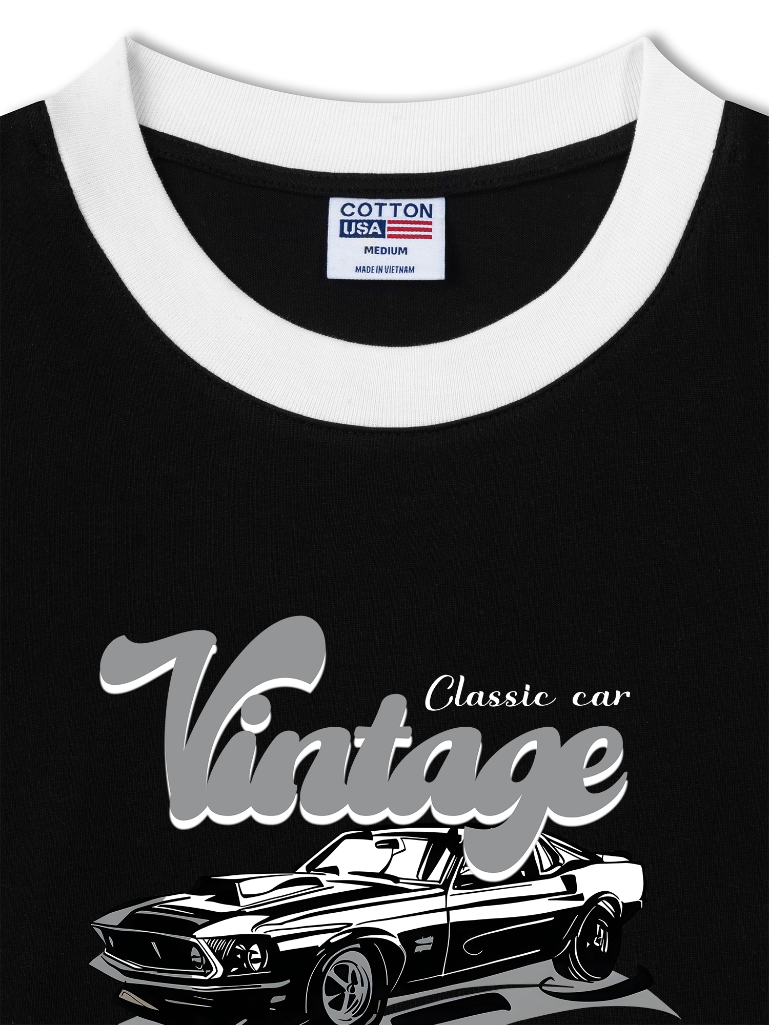 Áo Thun Ringer Relaxed Fit Classic Car Vintage