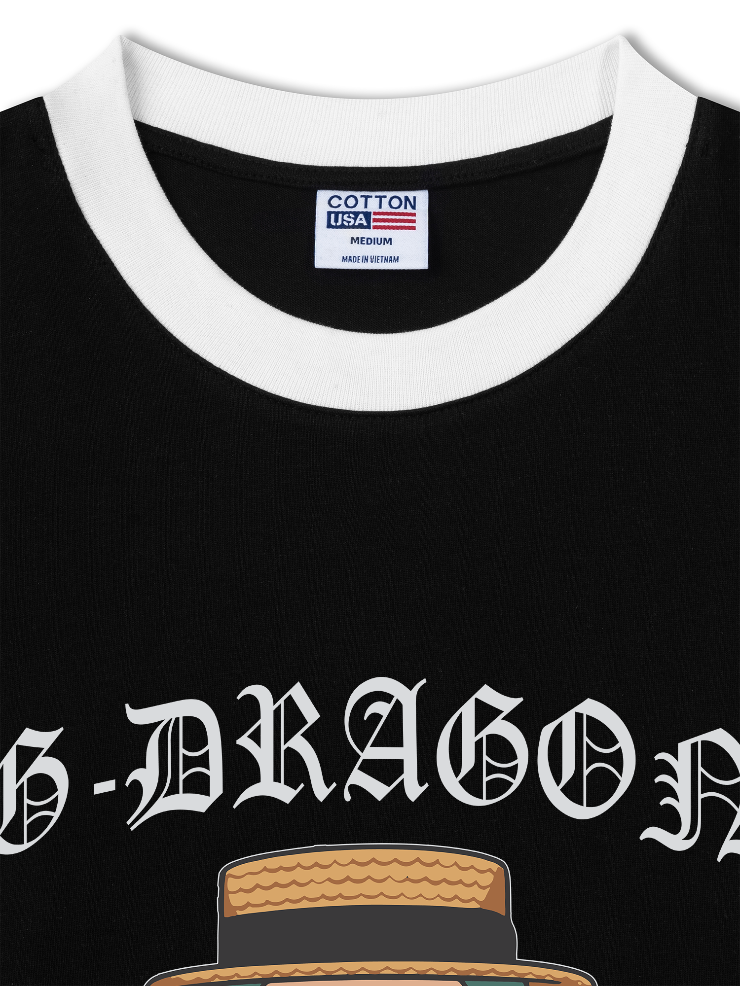 Áo Thun Ringer Relaxed Fit Cartoon GD Peace Minusone