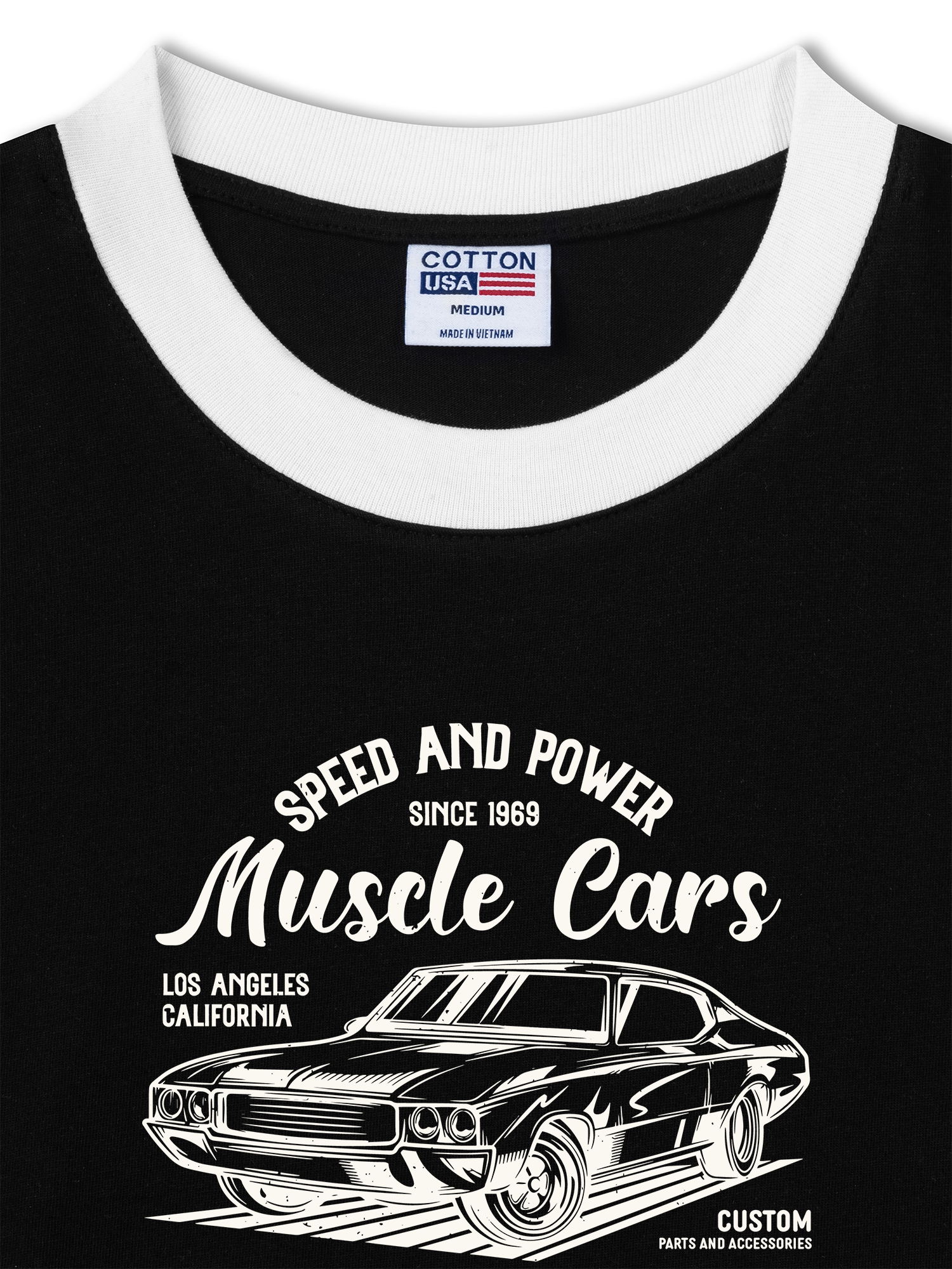 Áo Thun Ringer Relaxed Fit Speed And Power Muscle Cars