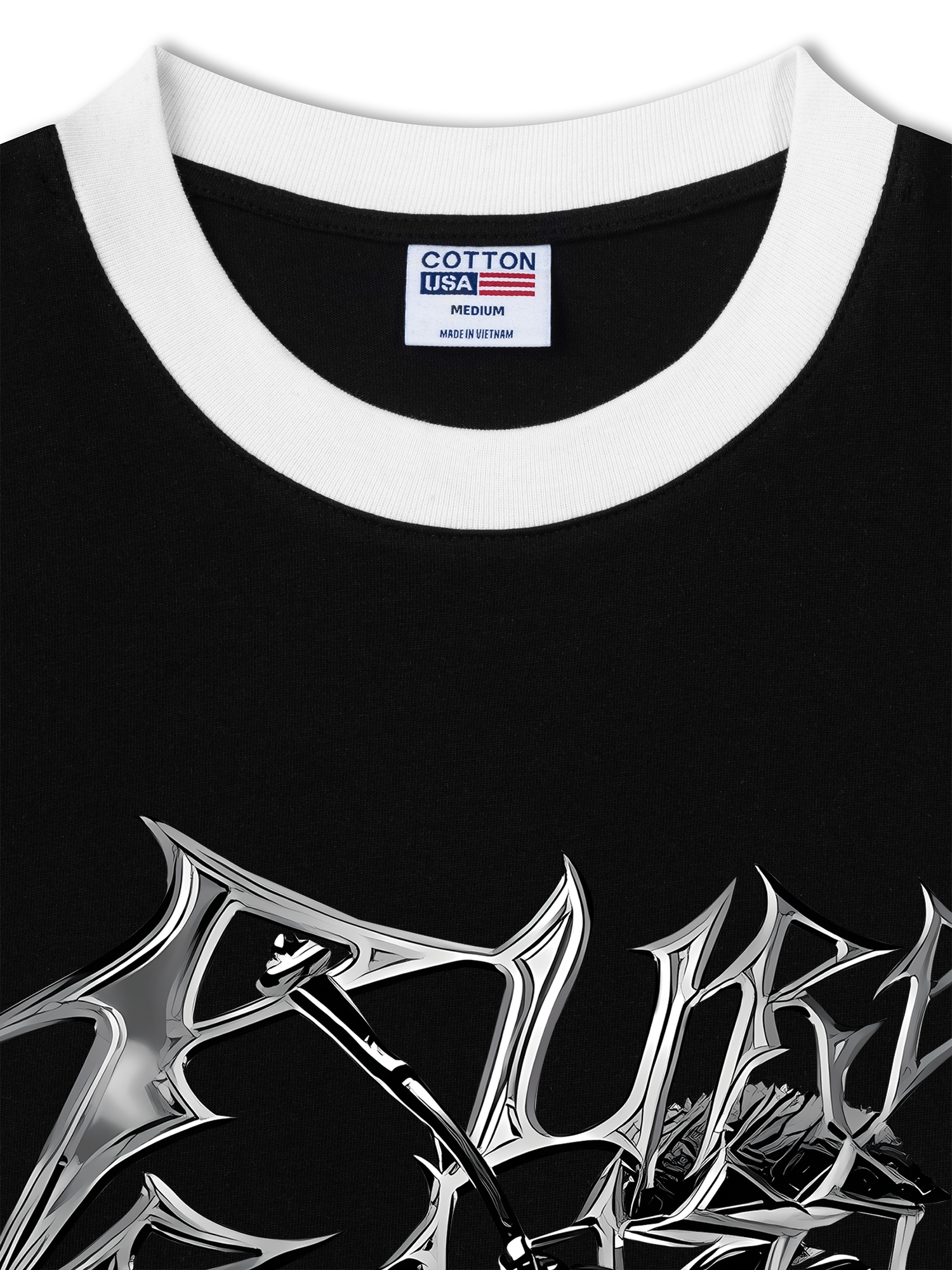 Áo Thun Ringer Relaxed Fit Cherry Silver