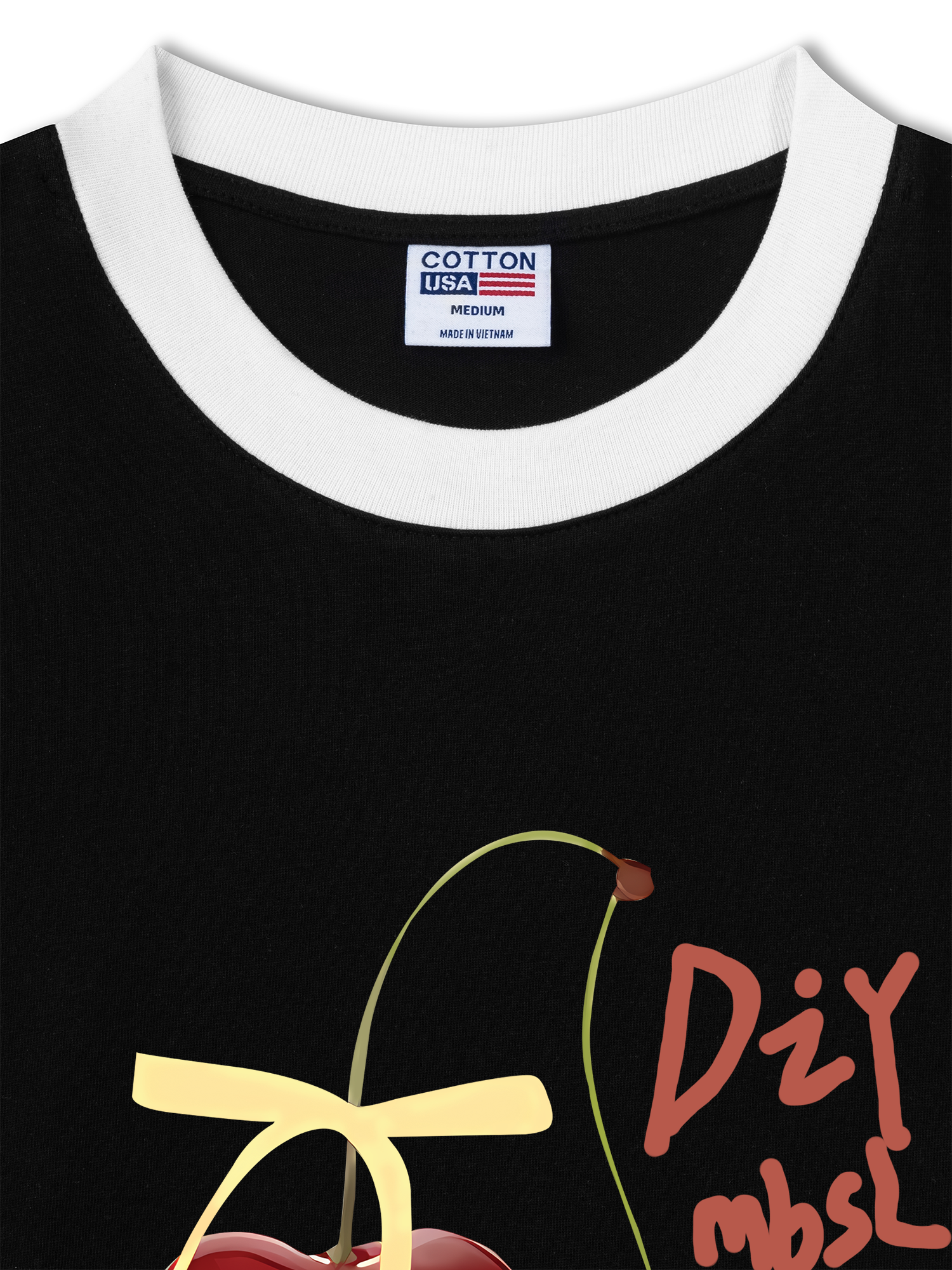 Áo Thun Ringer Relaxed Fit Cherry Yellow Bow