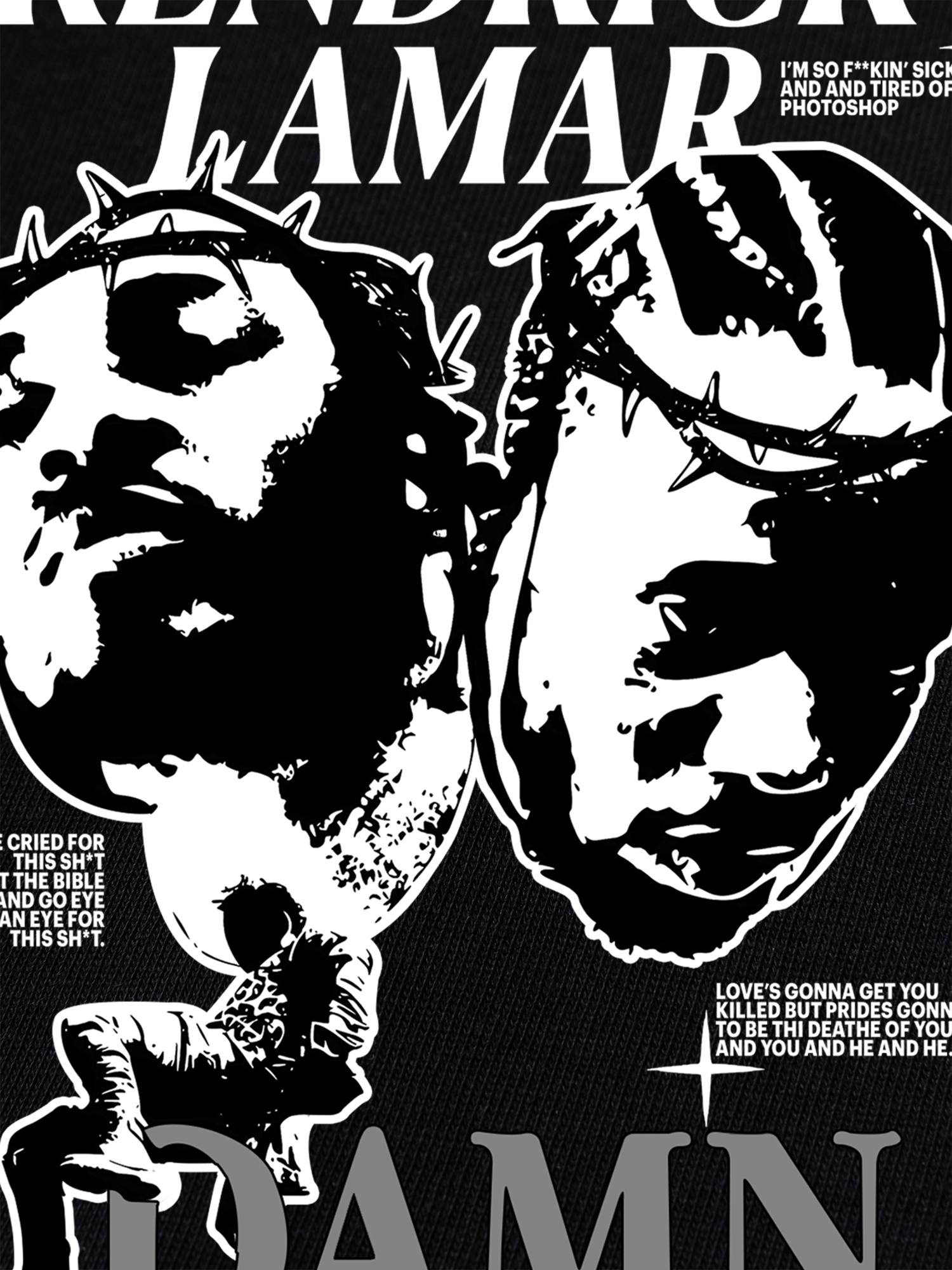 Áo Thun Ringer Relaxed Fit Rapper Kendrick Lamar Damn