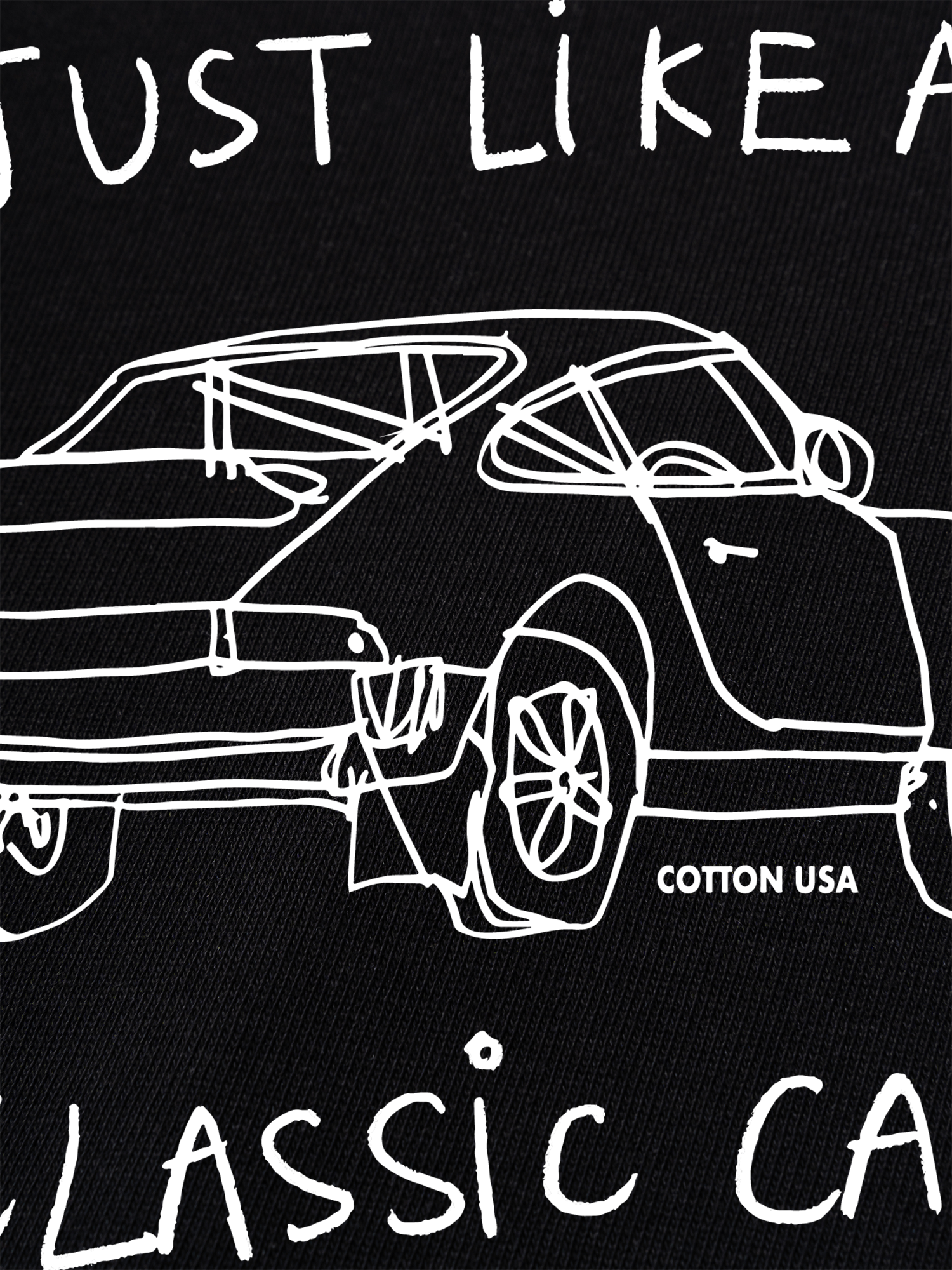 Áo Thun Ringer Relaxed Fit Classic Car Black And White