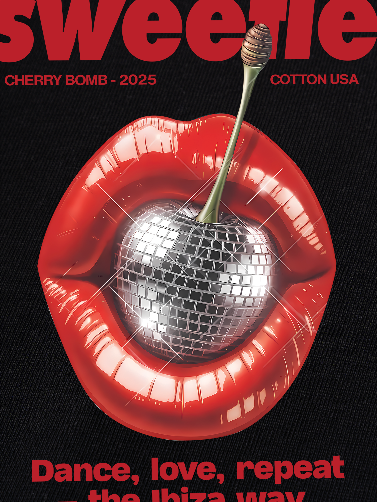 Áo Thun Ringer Relaxed Fit Cherry Sweetie Lip