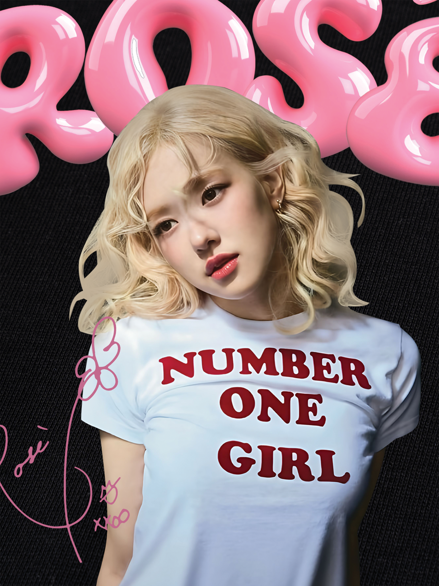 Áo Thun Ringer Relaxed Fit Black Pink Rose