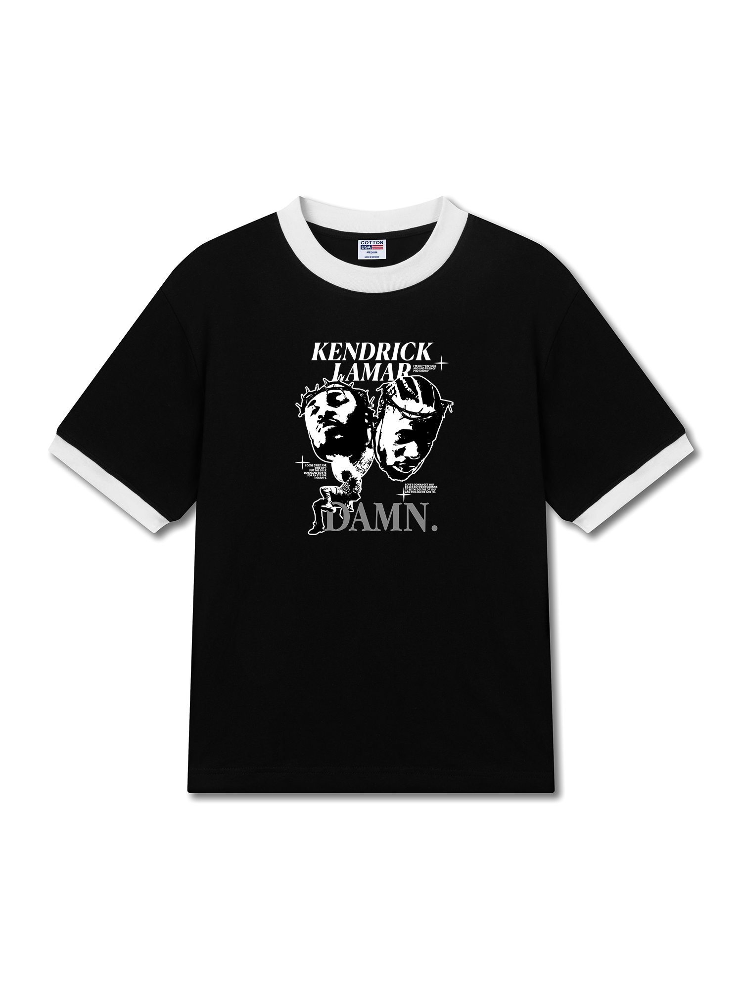 Áo Thun Ringer Relaxed Fit Rapper Kendrick Lamar Damn