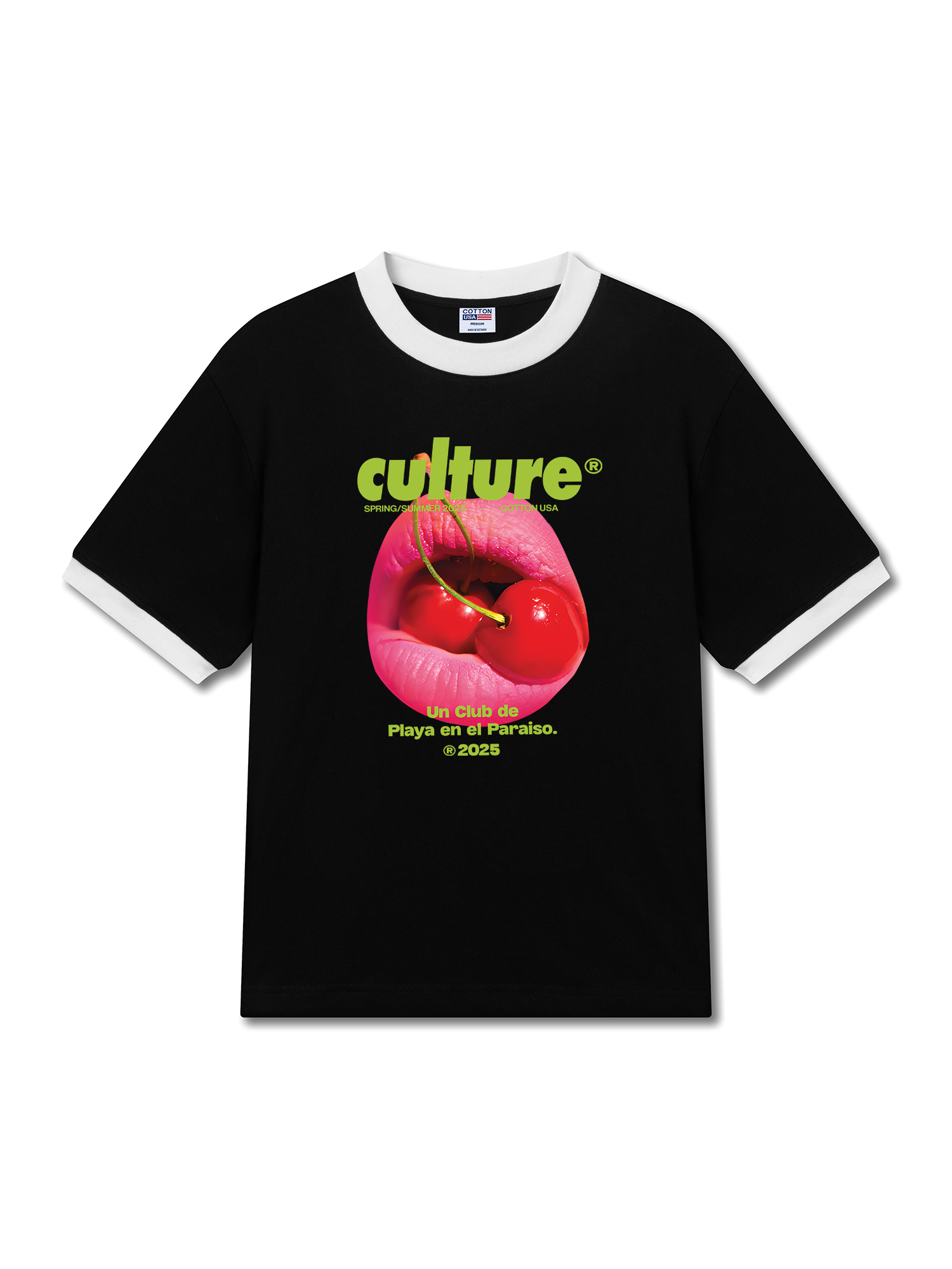 Áo Thun Ringer Relaxed Fit Tropical Culture Cherry Lip