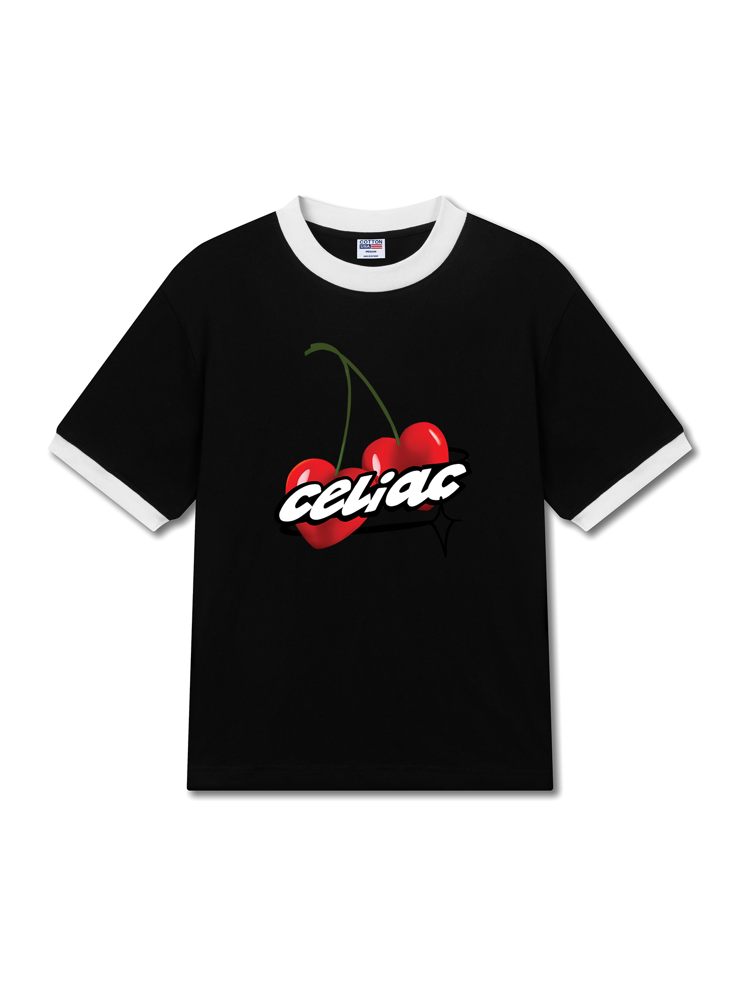 Áo Thun Ringer Relaxed Fit Cherry Celiac