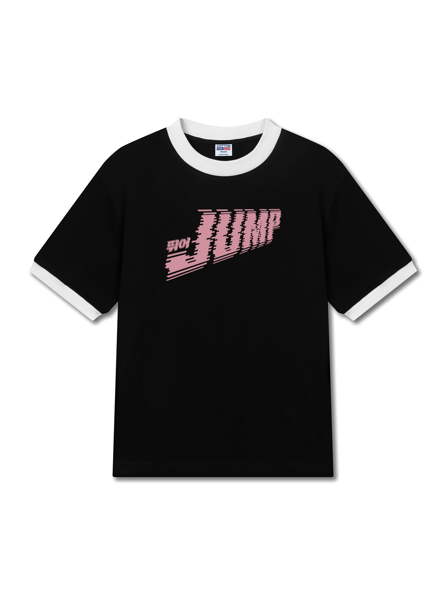 Áo Thun Ringer Relaxed Fit Black Pink Jump