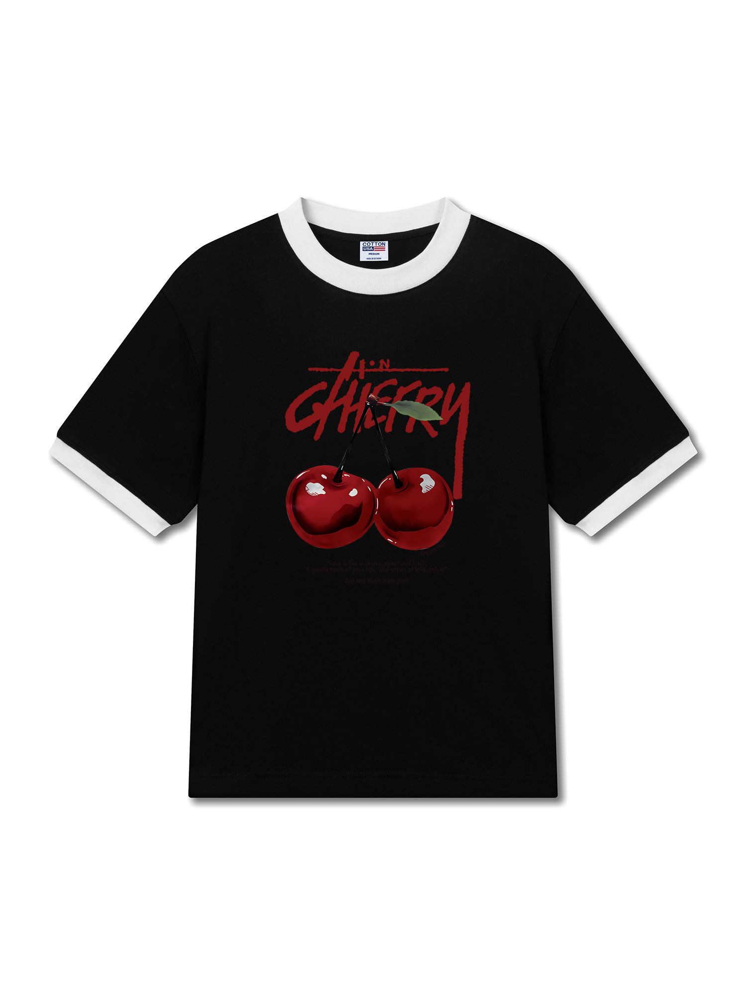 Áo Thun Ringer Relaxed Fit Cherry X Cotton USA