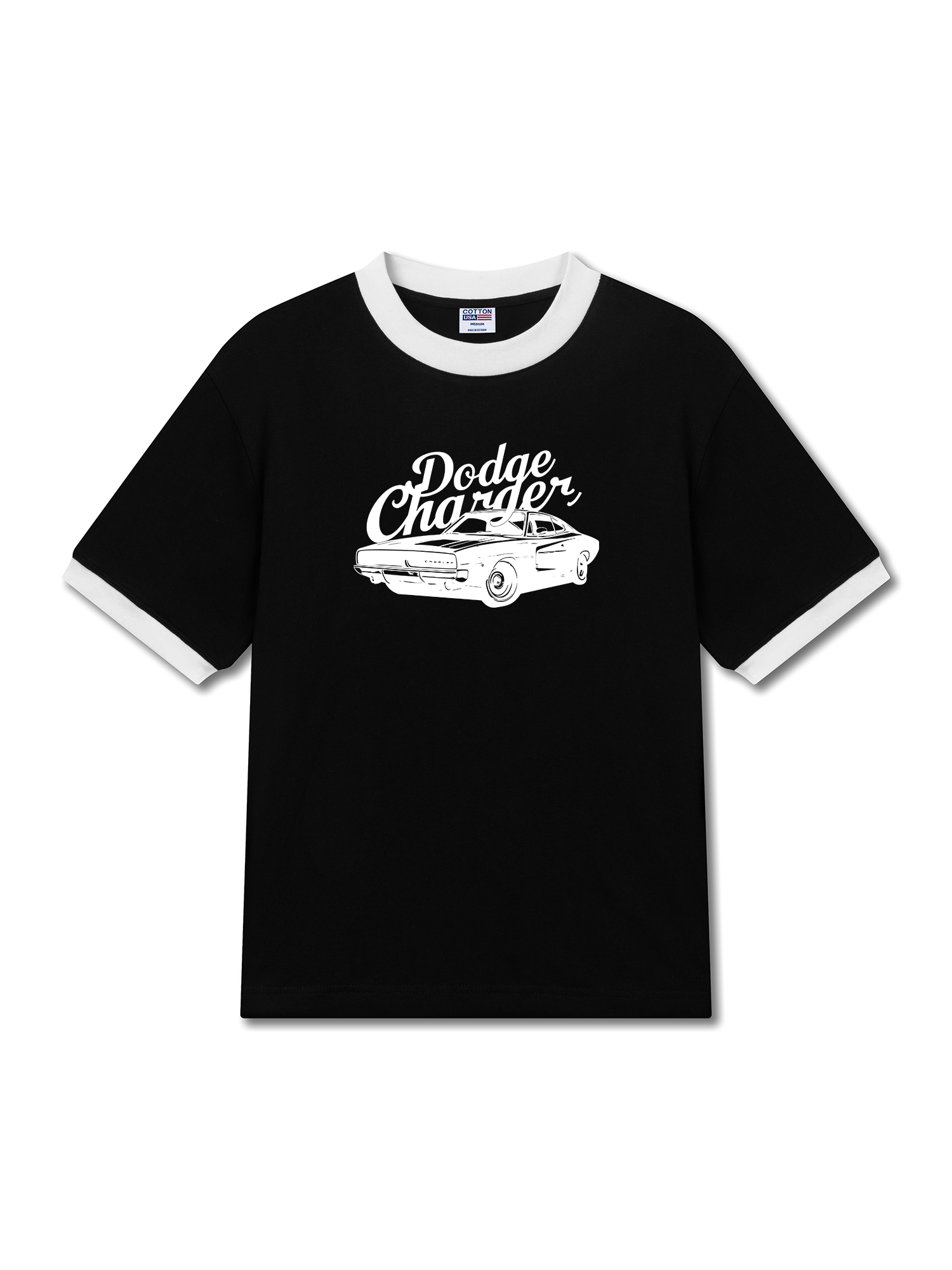 Áo Thun Ringer Relaxed Fit Dodge Charger The Road Belongs to Us