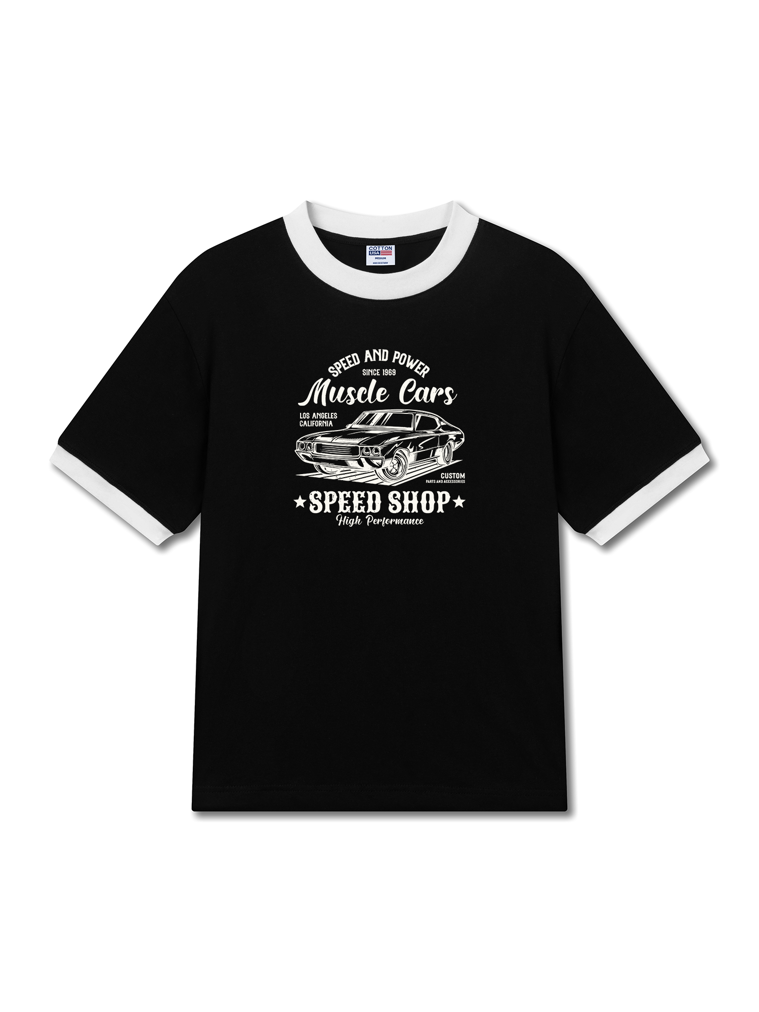 Áo Thun Ringer Relaxed Fit Speed And Power Muscle Cars