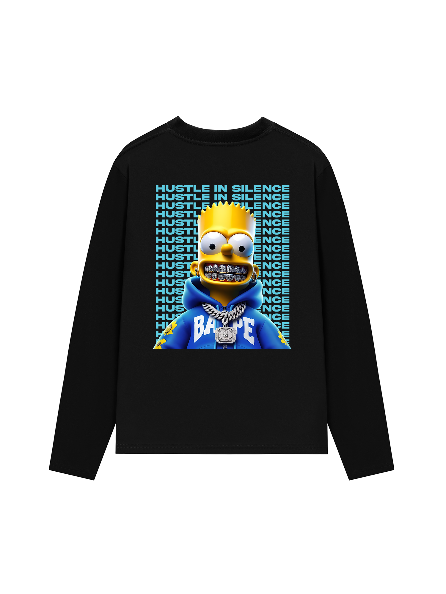 Áo Thun Dài Tay Money Bart Simpson Flexing