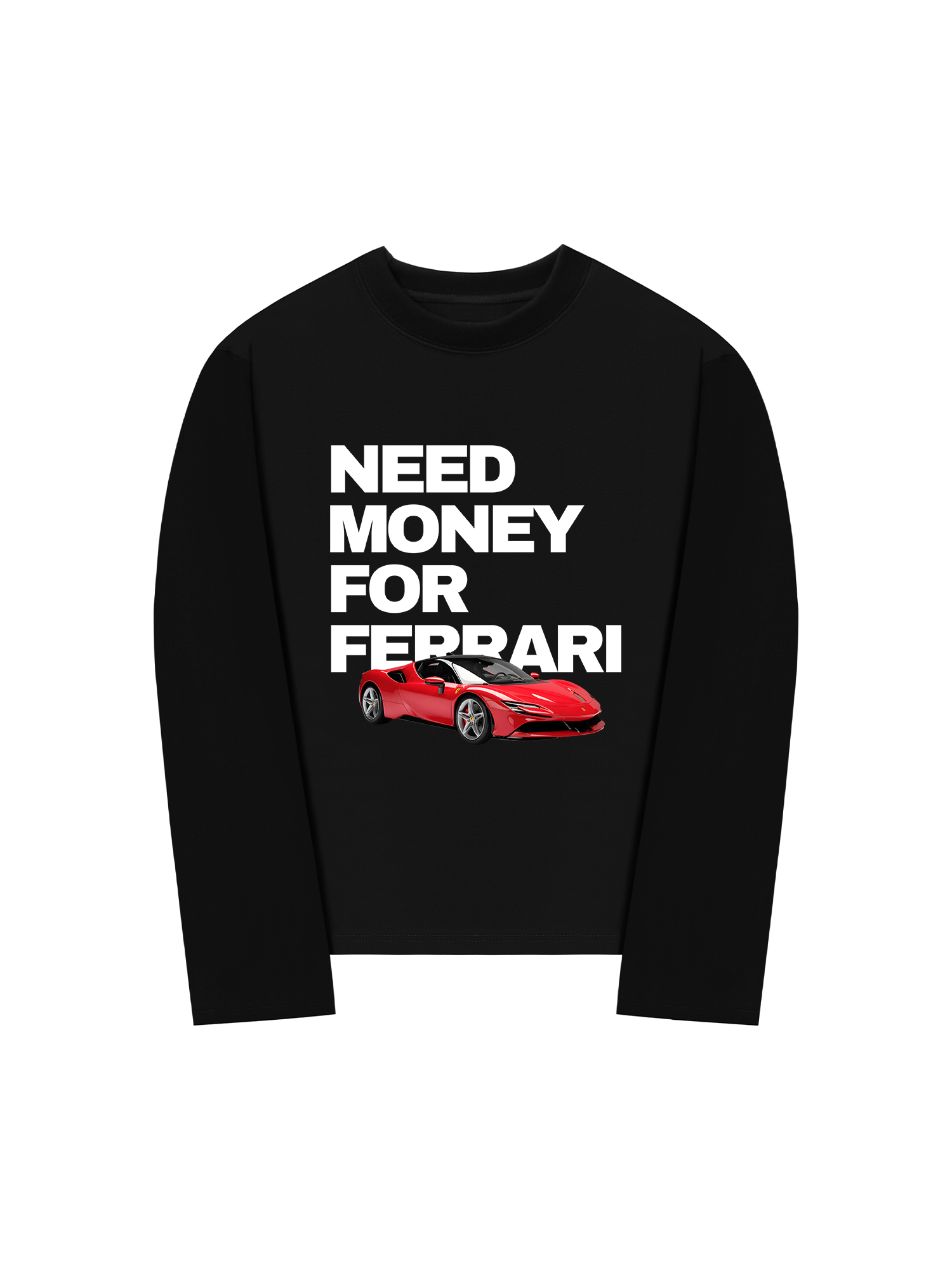 Áo Thun Dài Tay Ferrari Need Money For Classic