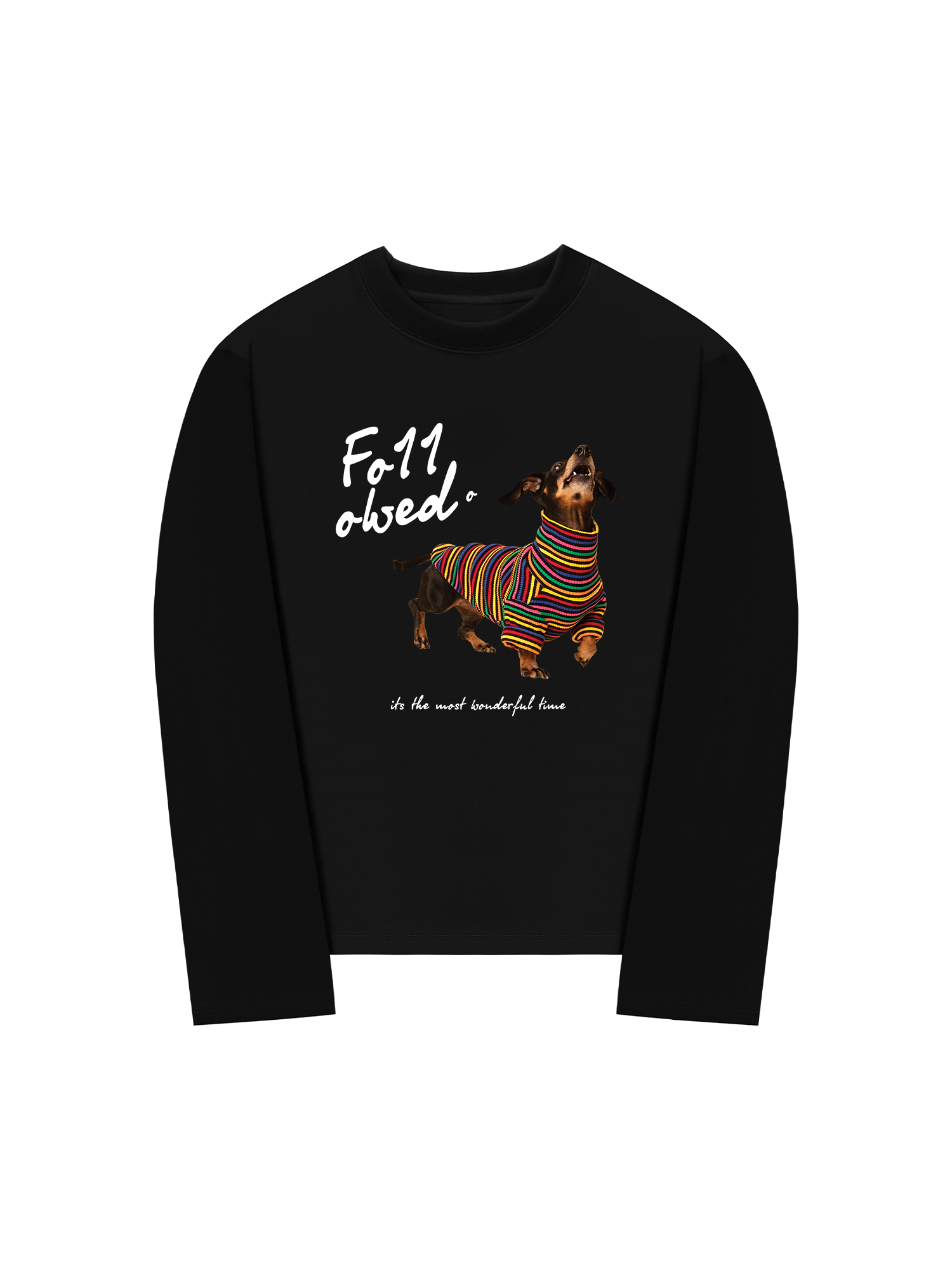 Áo Thun Dài Tay Rainbow Sweater With Dog