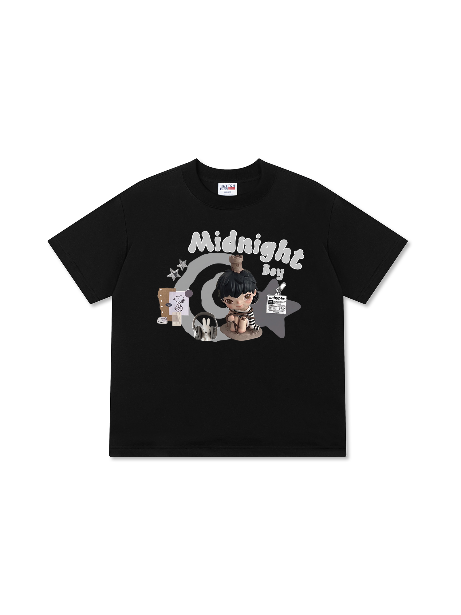 Áo Thun Relaxed Fit Cute Gang Mightnight Boy