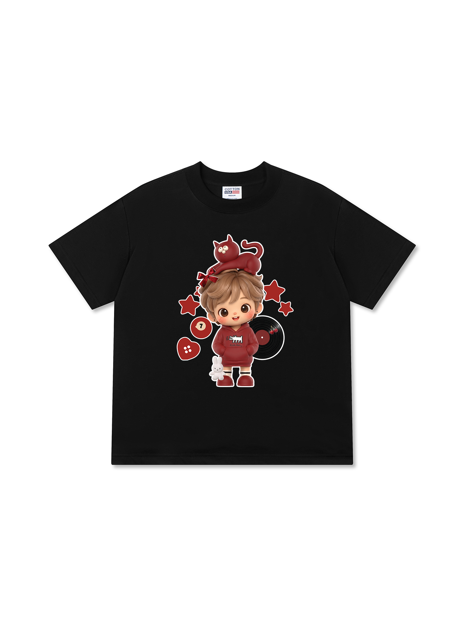 Áo Thun Relaxed Fit Cute Gang Red Outfit