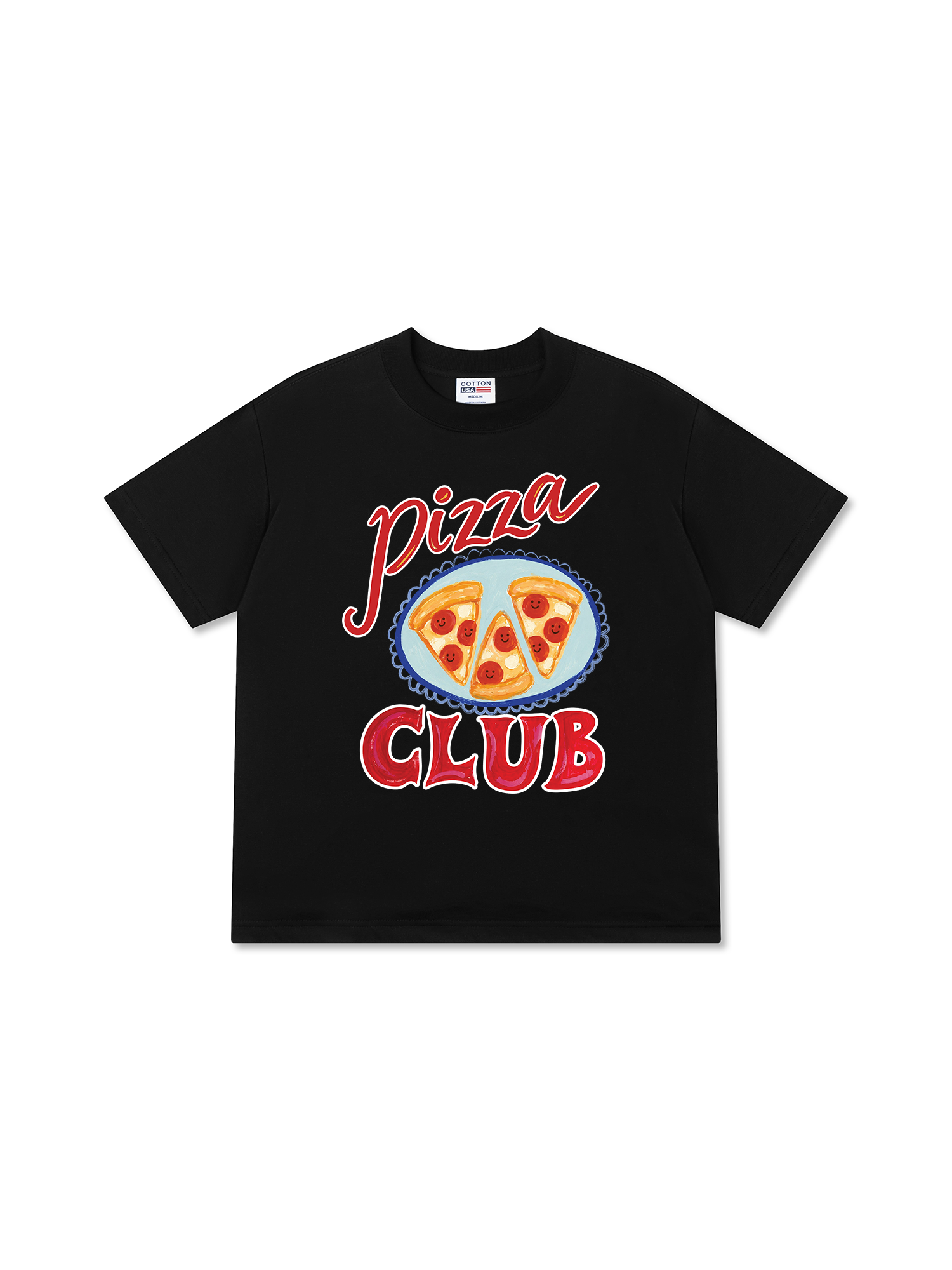 Áo Thun Relaxed Fit Yummy Mood Pizza Girl Club